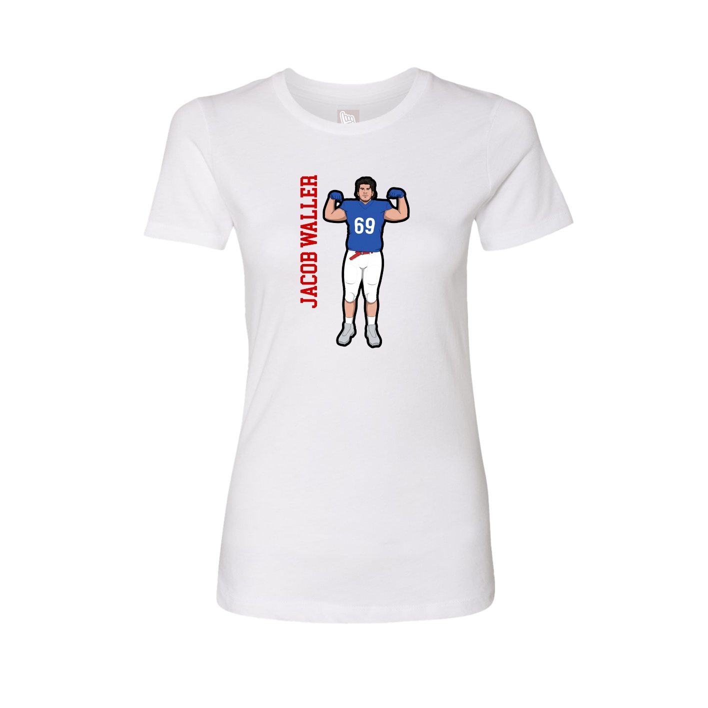Fitted Women's Tee — Name Vertical in White