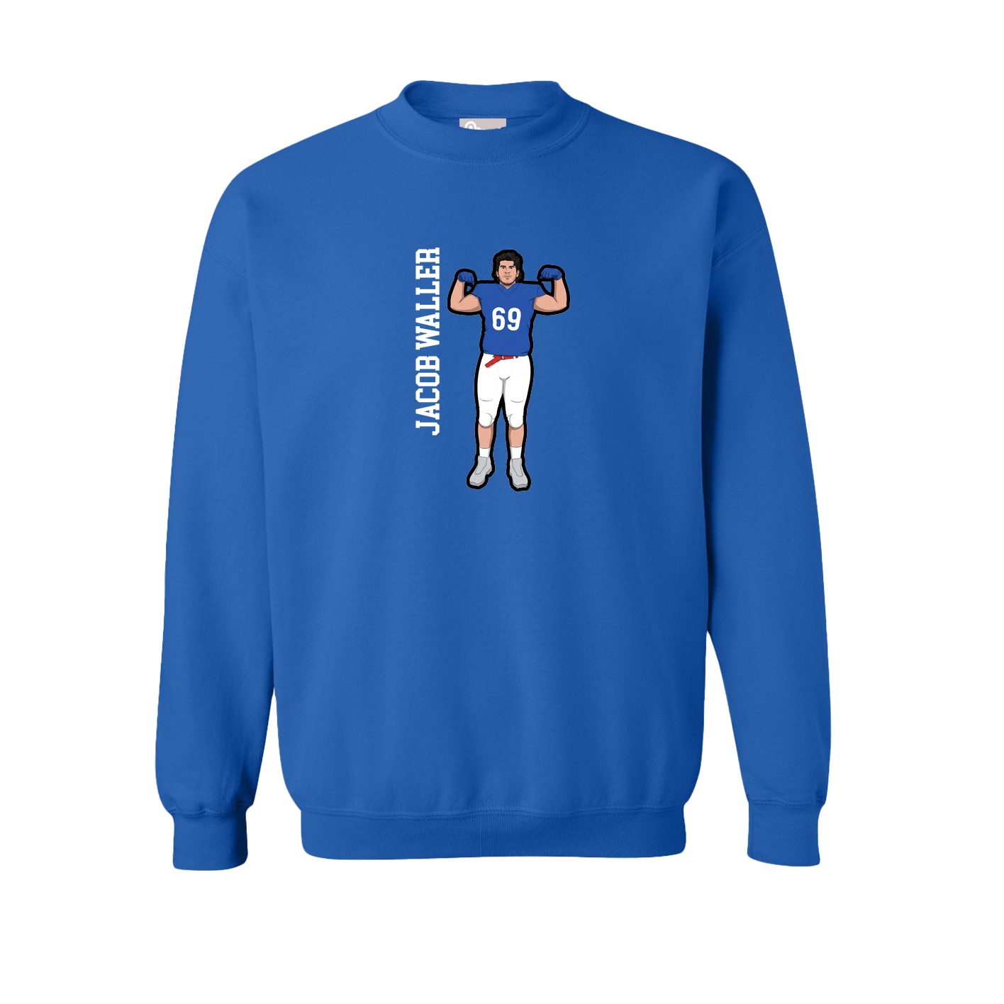 Fleece Crew — Name Vertical in Royal
