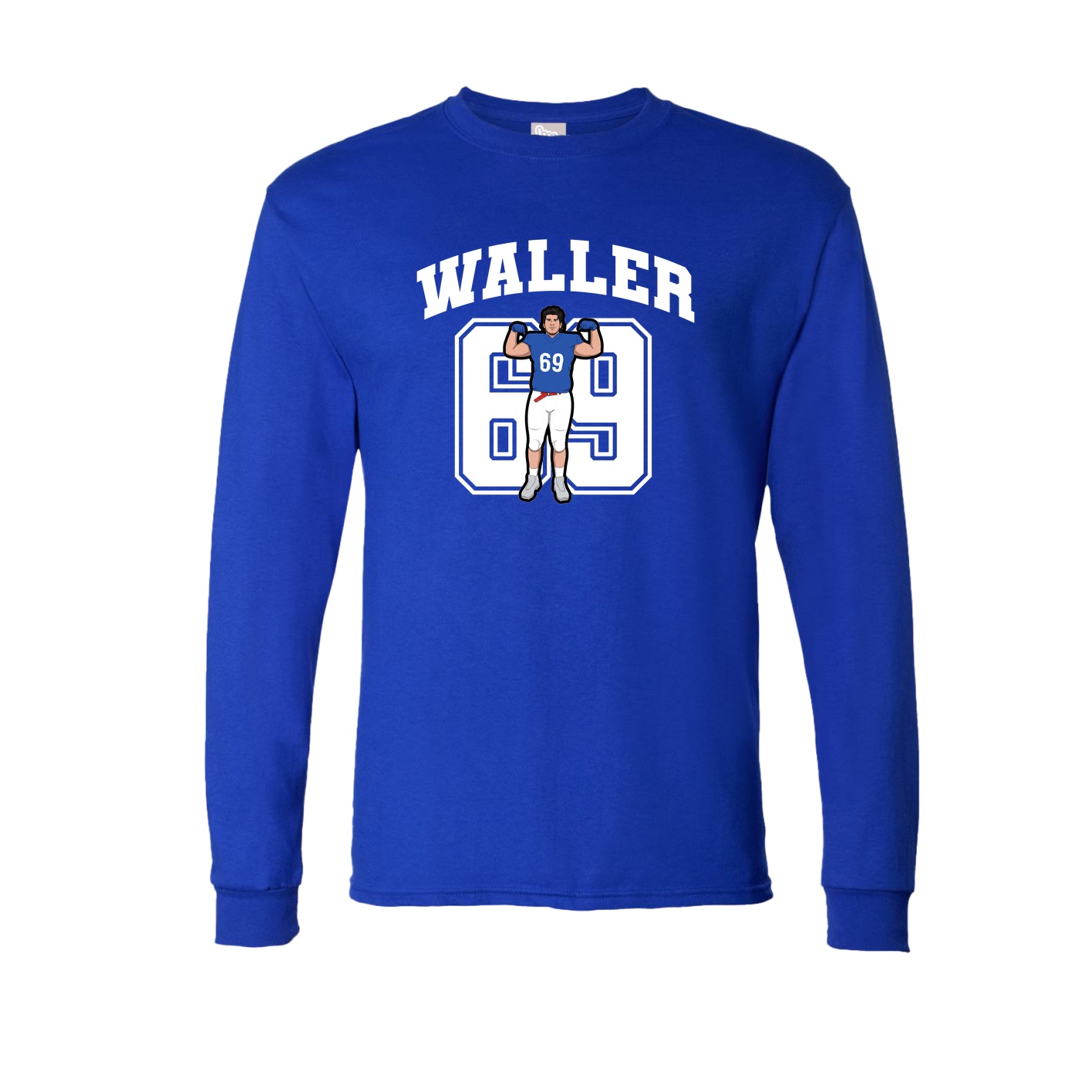 Long Sleeve Tee — Number in Royal