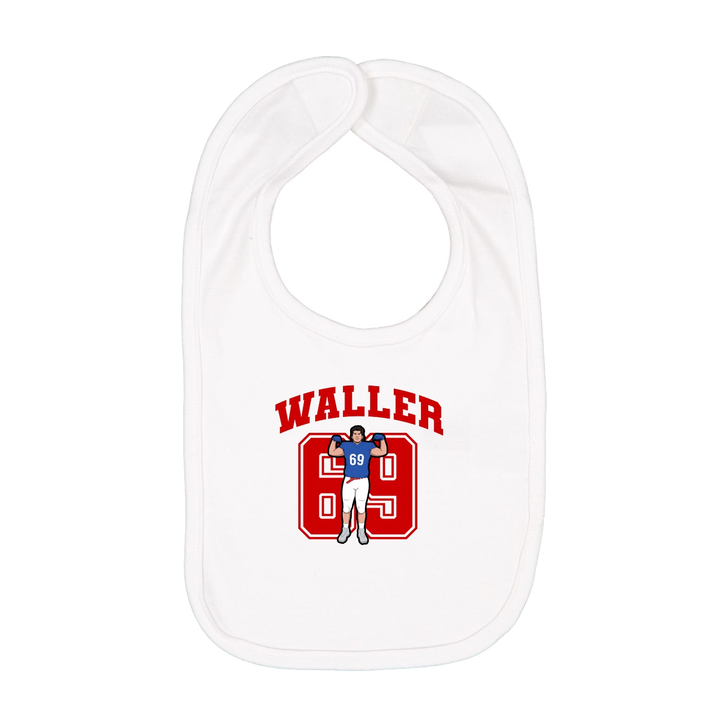 Infant Bib — Number in White