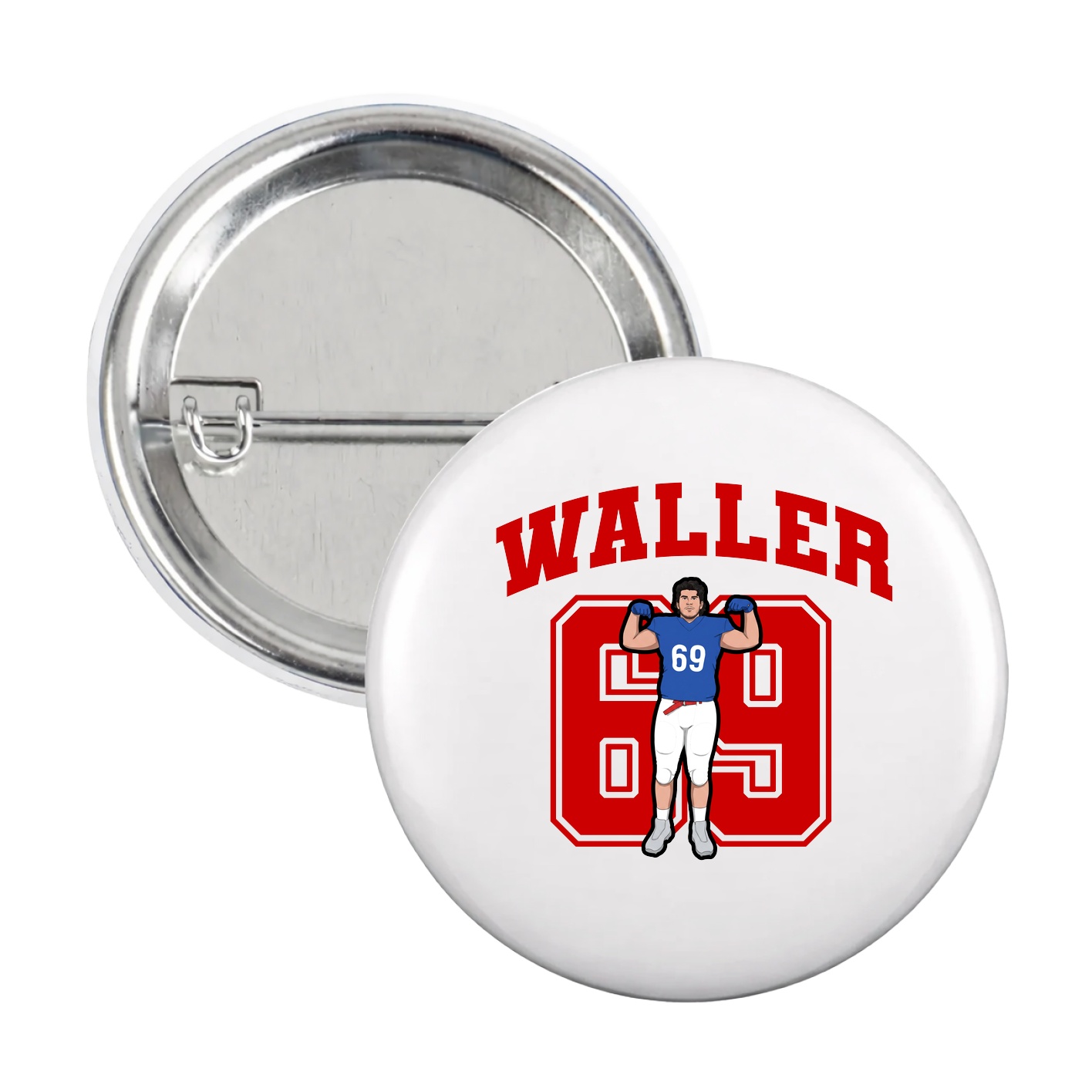 Game Day Button — Number in White