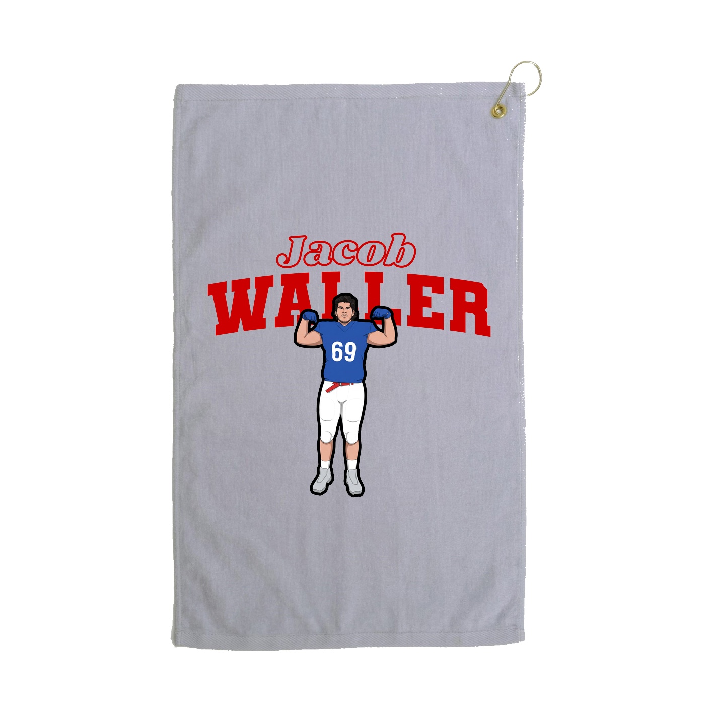 Golf Towel — Name Arch in Grey