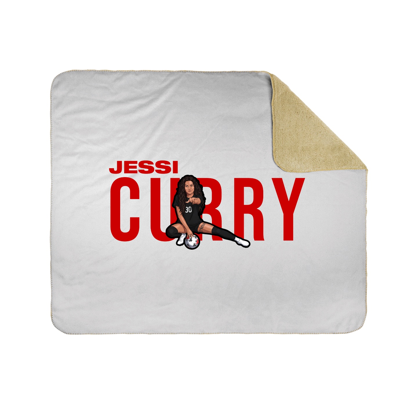Throw Blanket — Player Name in White