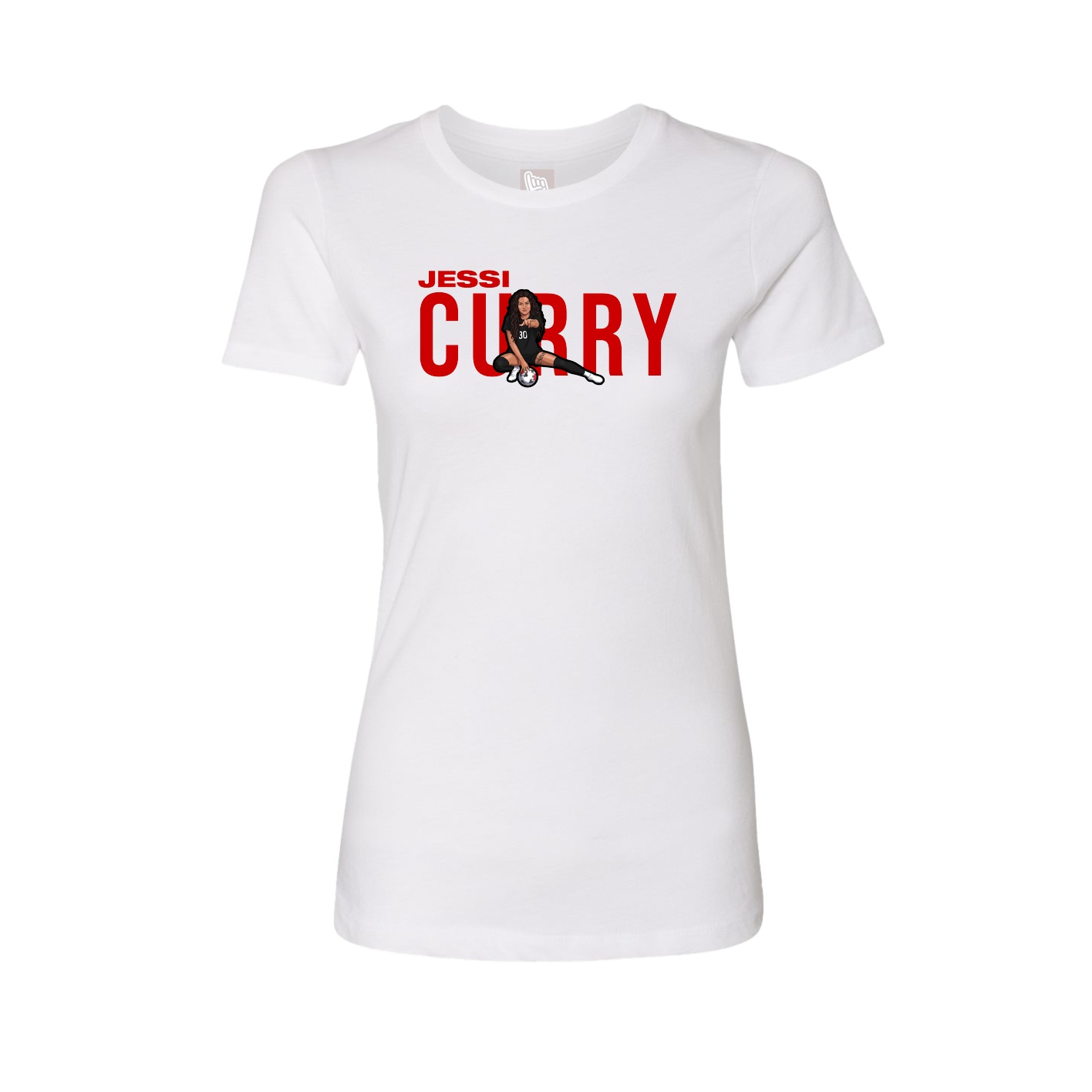Fitted Women's Tee — Player Name in White