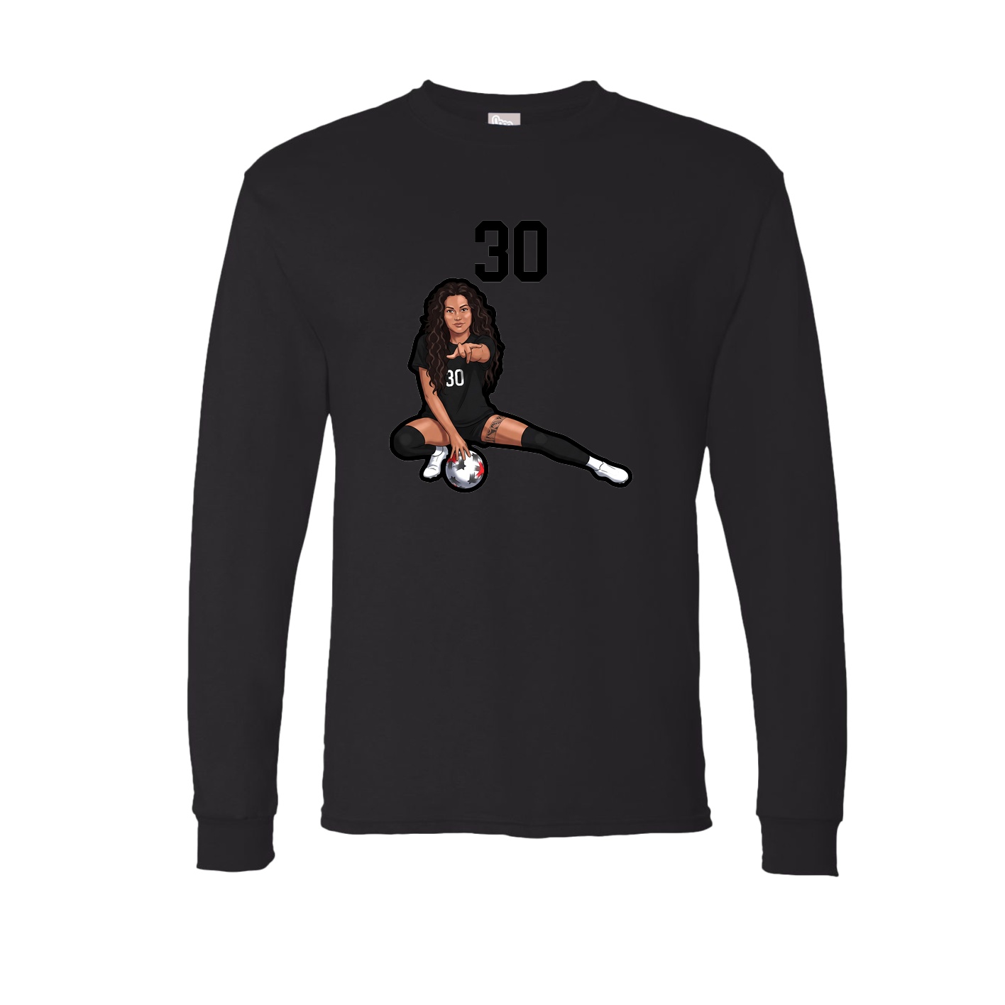 Long Sleeve Tee — Number Top in Black