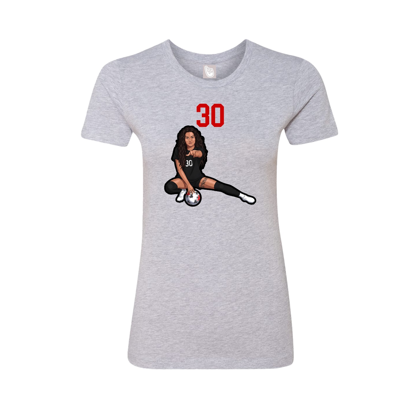 Fitted Women's Tee — Number Top in Grey