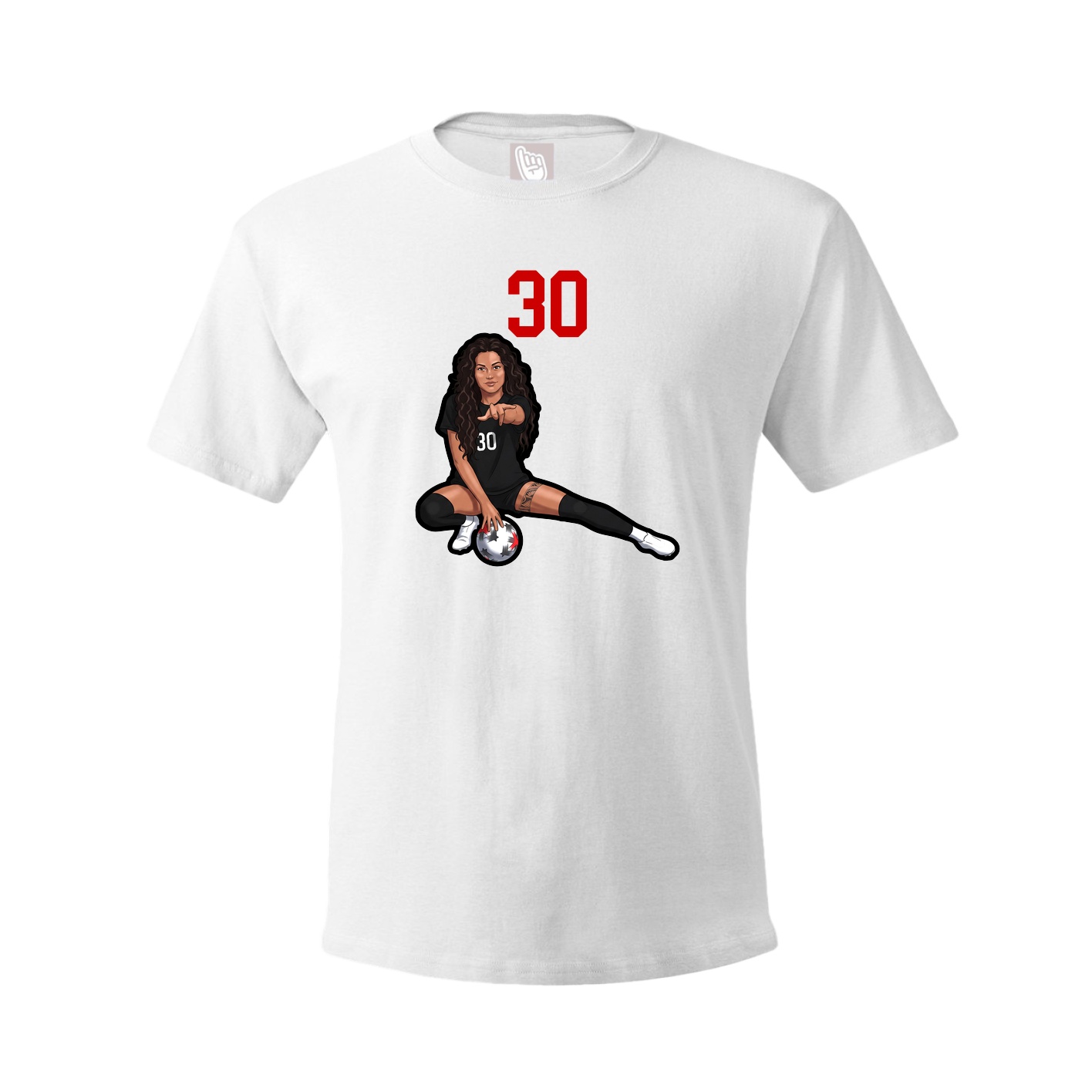 Youth Tee — Number Top in White