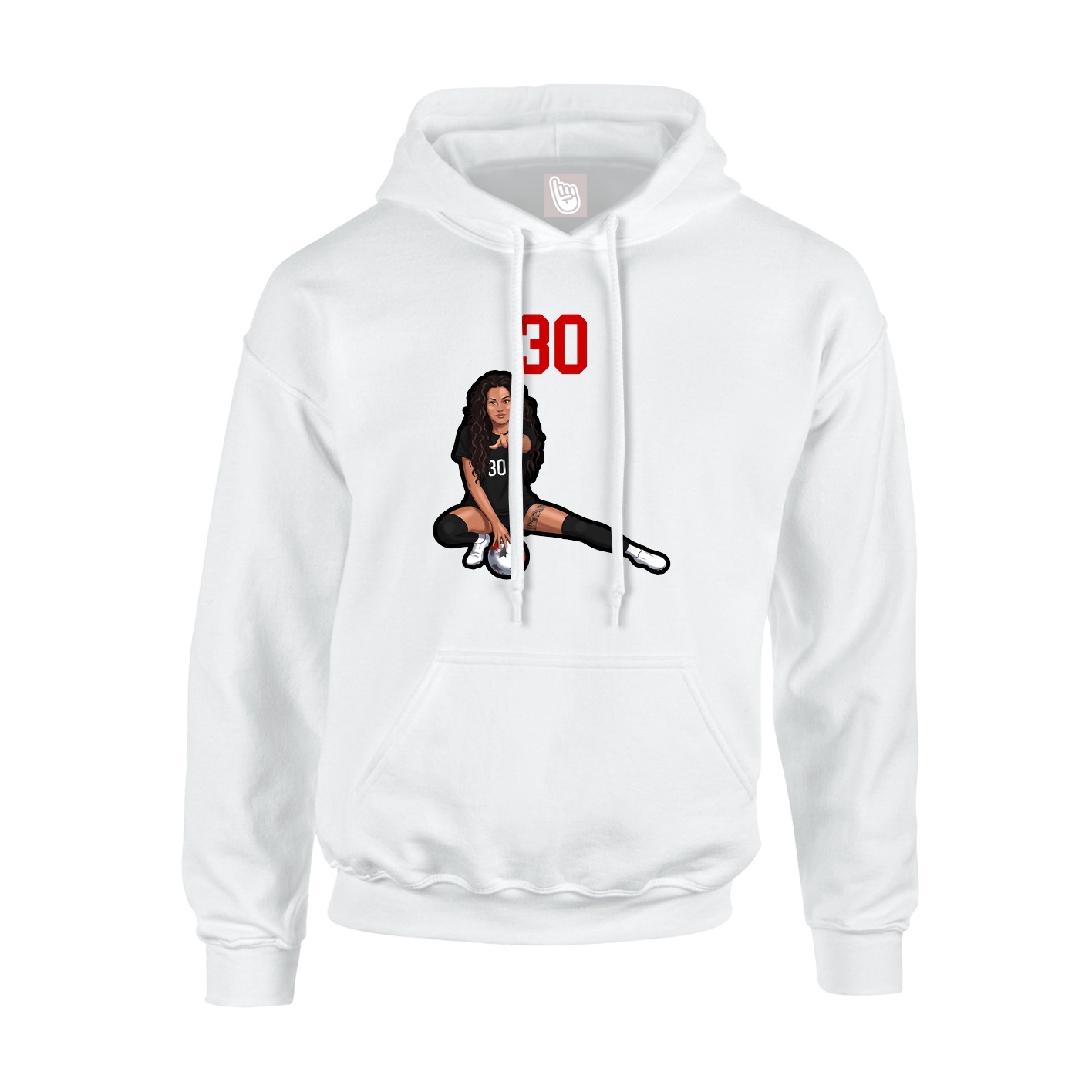 Hoodie — Number Top in White