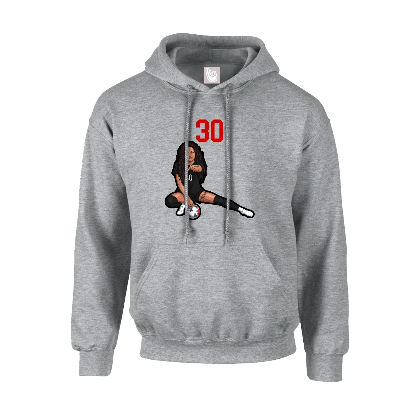 Youth Hoodie — Number Top in Grey