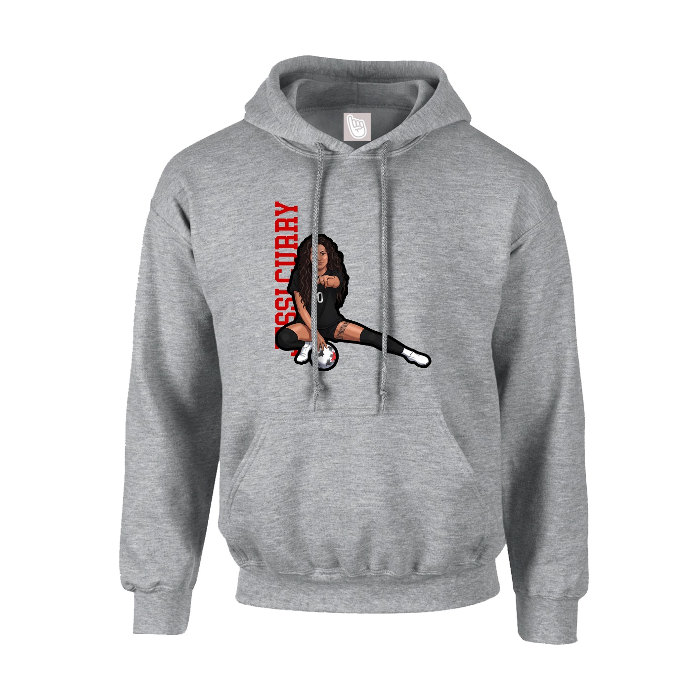 Hoodie — Name Vertical in Grey