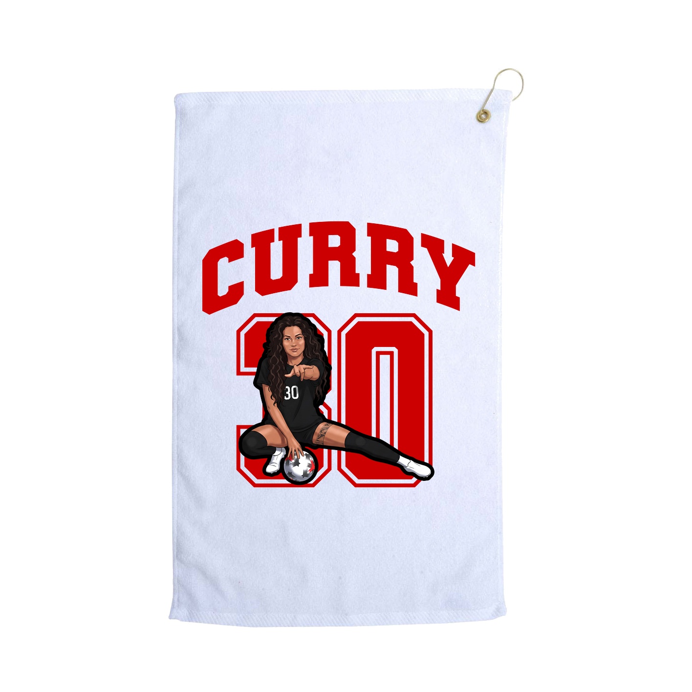 Golf Towel — Number in White