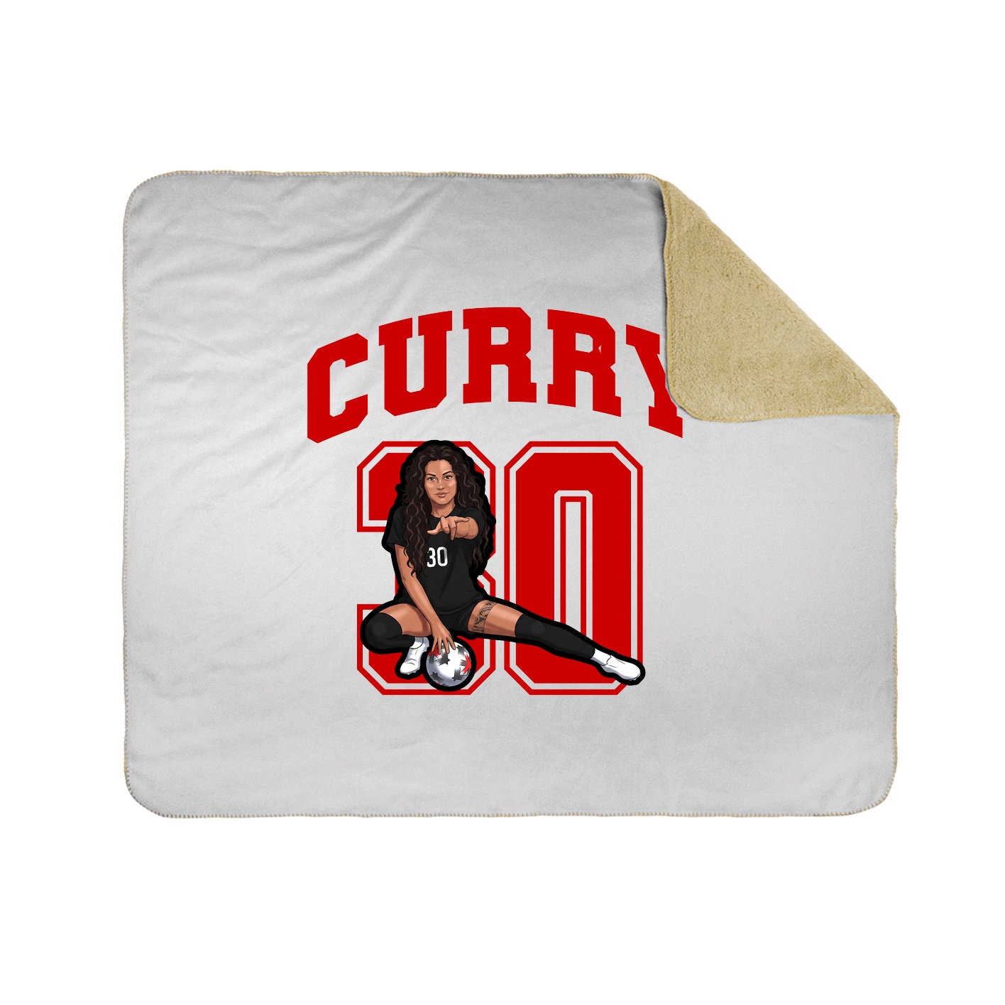 Throw Blanket — Number in White