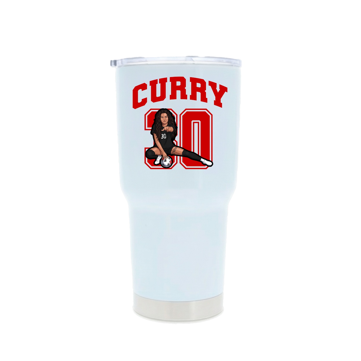 30oz Stainless Steel Tumbler — Number in White