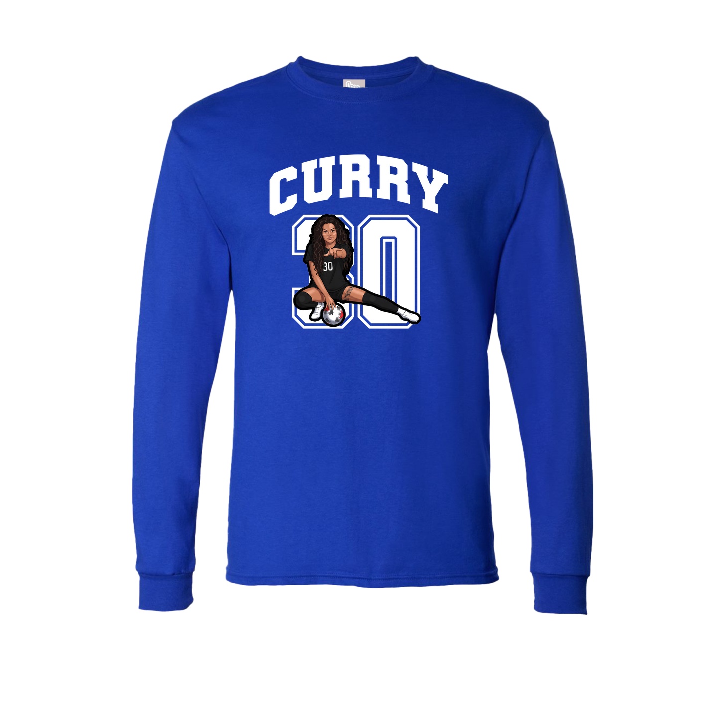 Long Sleeve Tee — Number in Royal