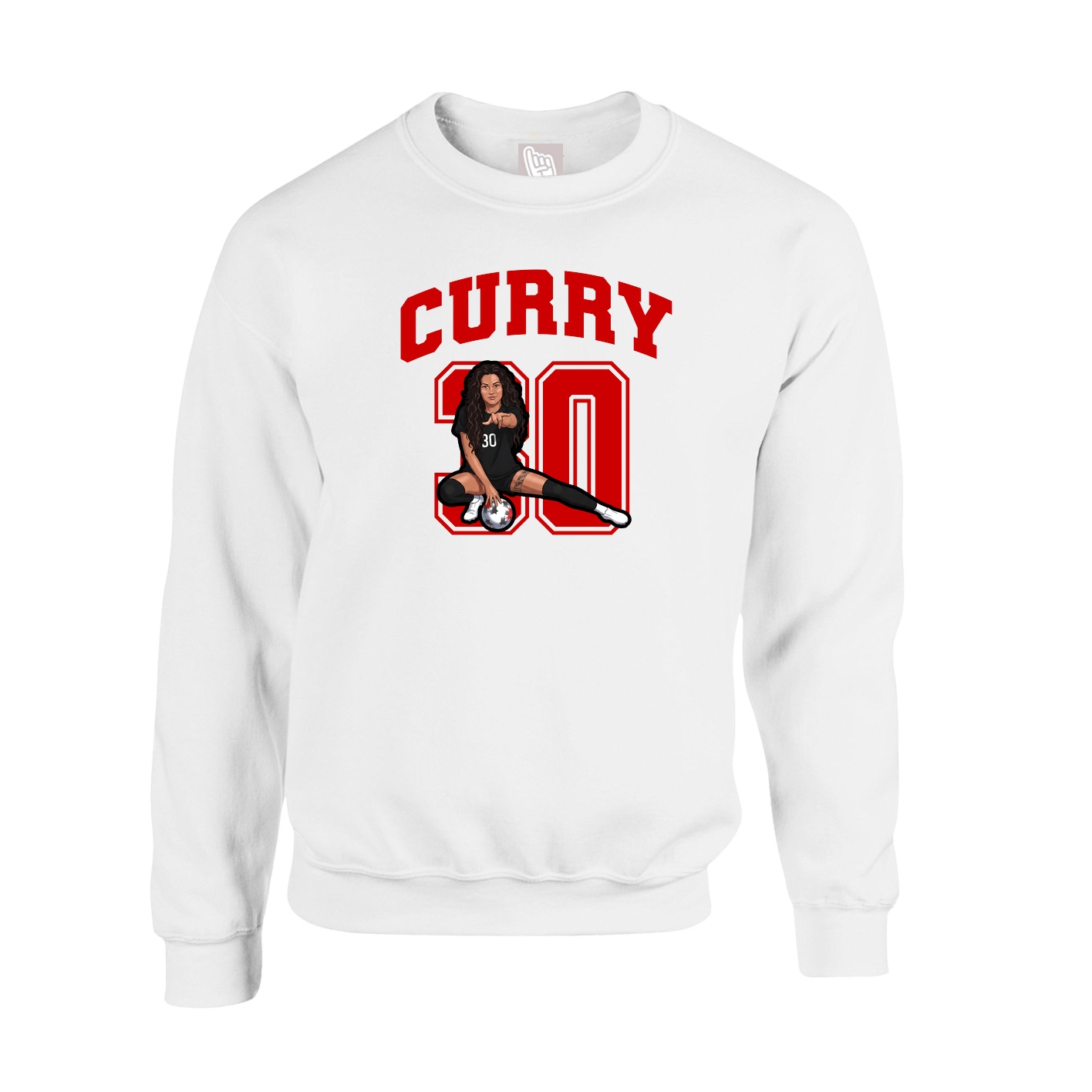 Fleece Crew — Number in White