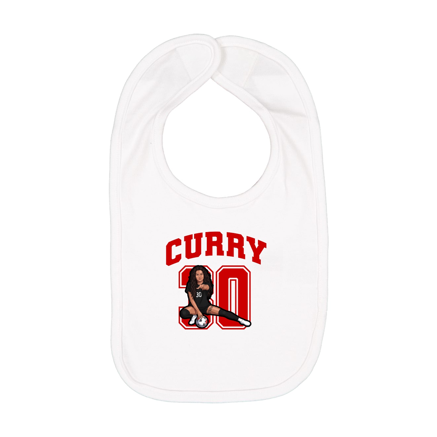 Infant Bib — Number in White