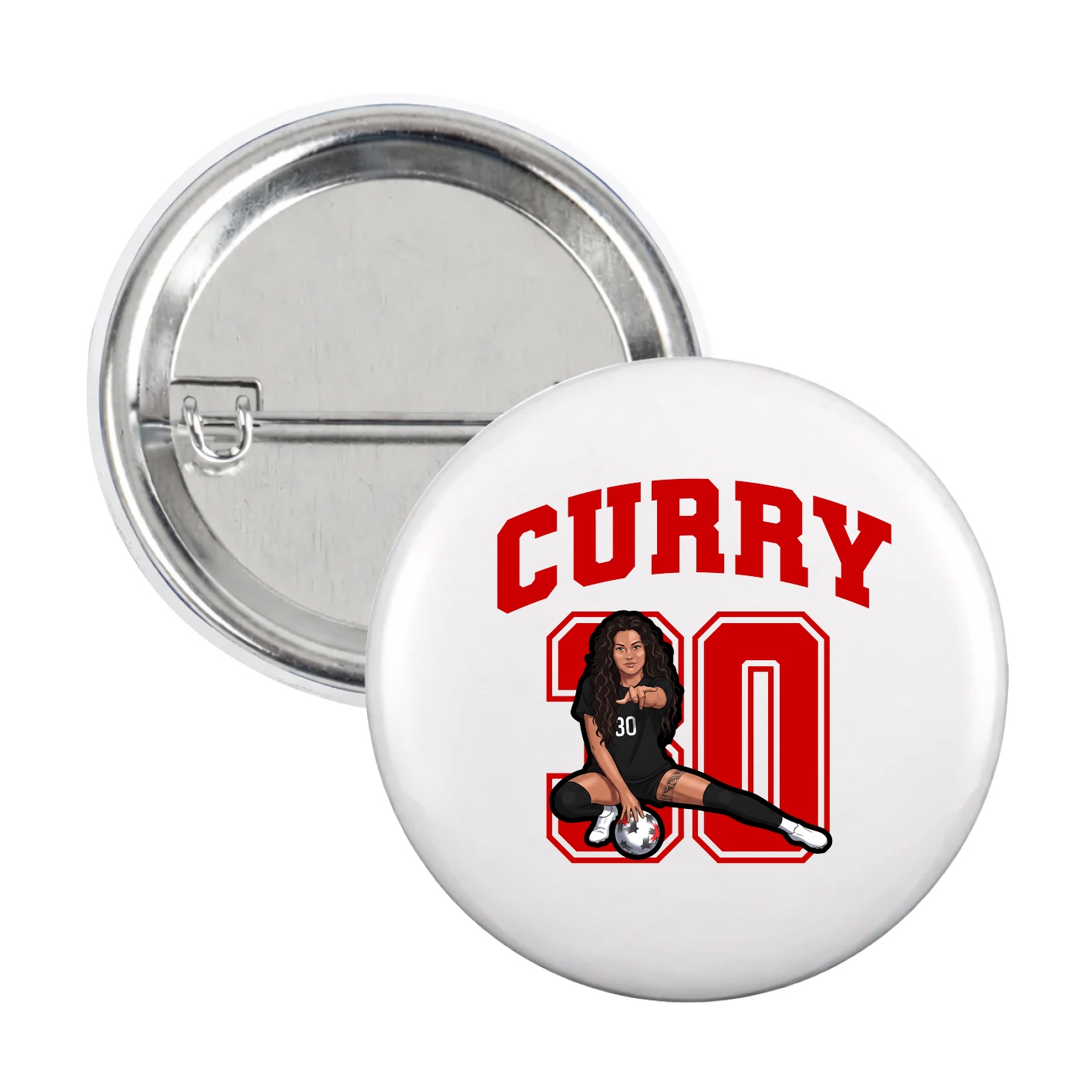 Game Day Button — Number in White
