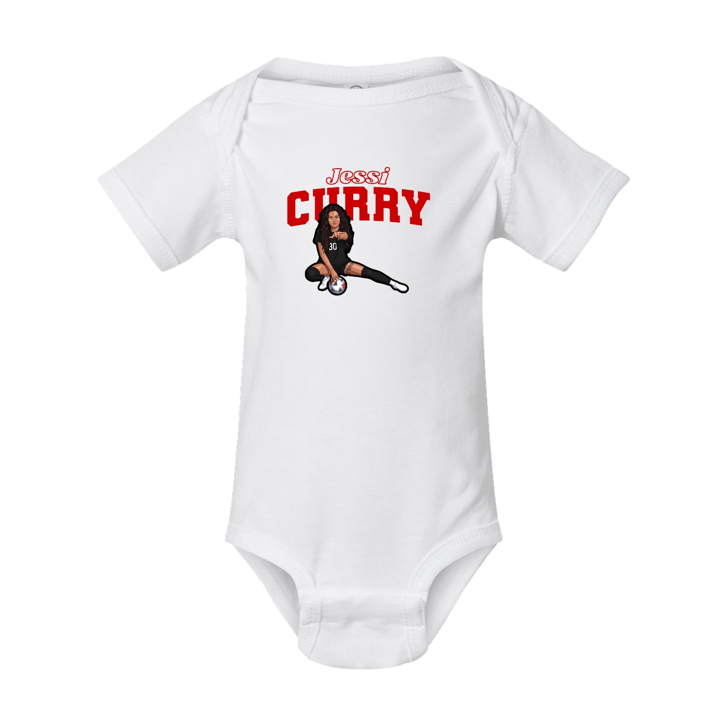 Baby Onesie — Name Arch in White