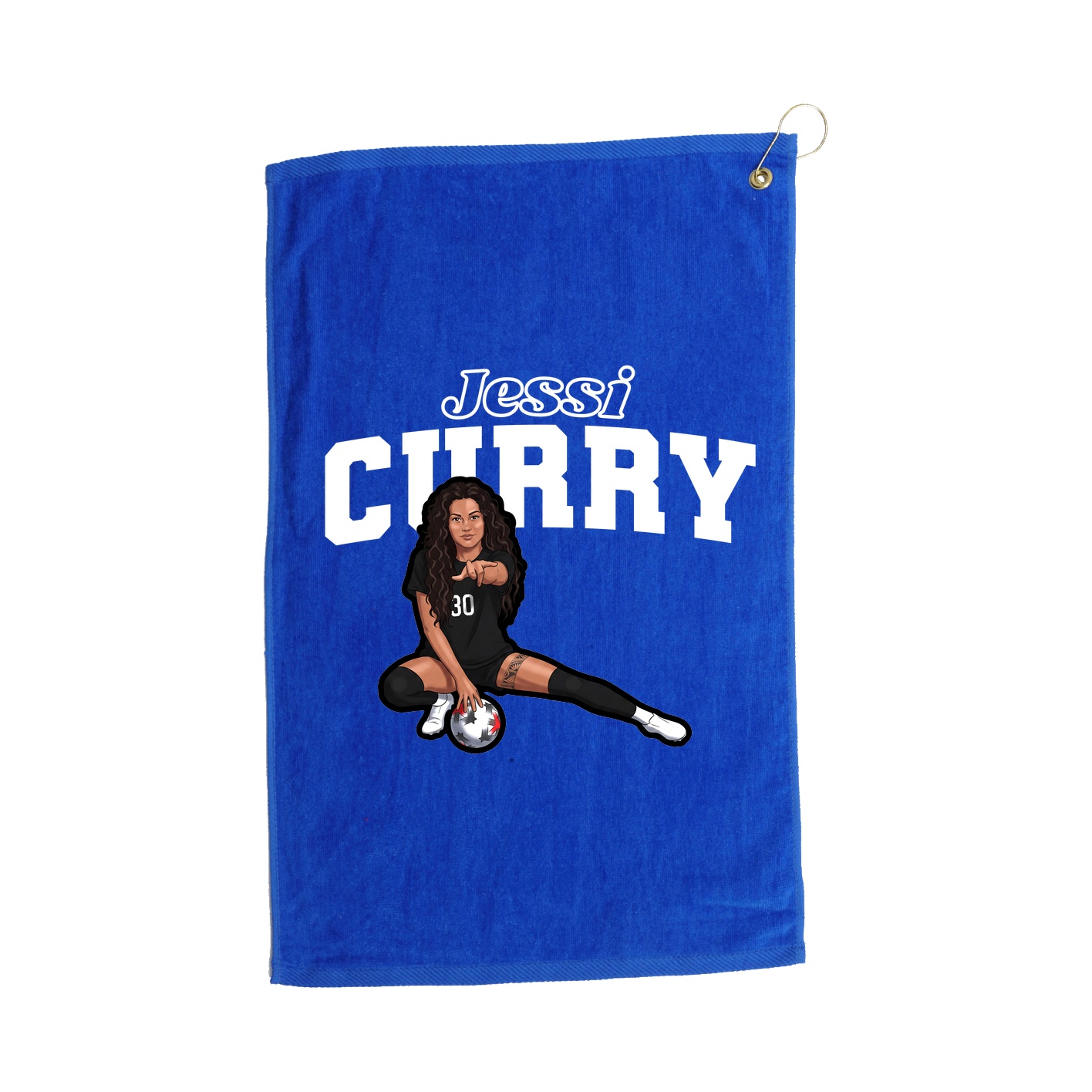 Golf Towel — Name Arch in Royal