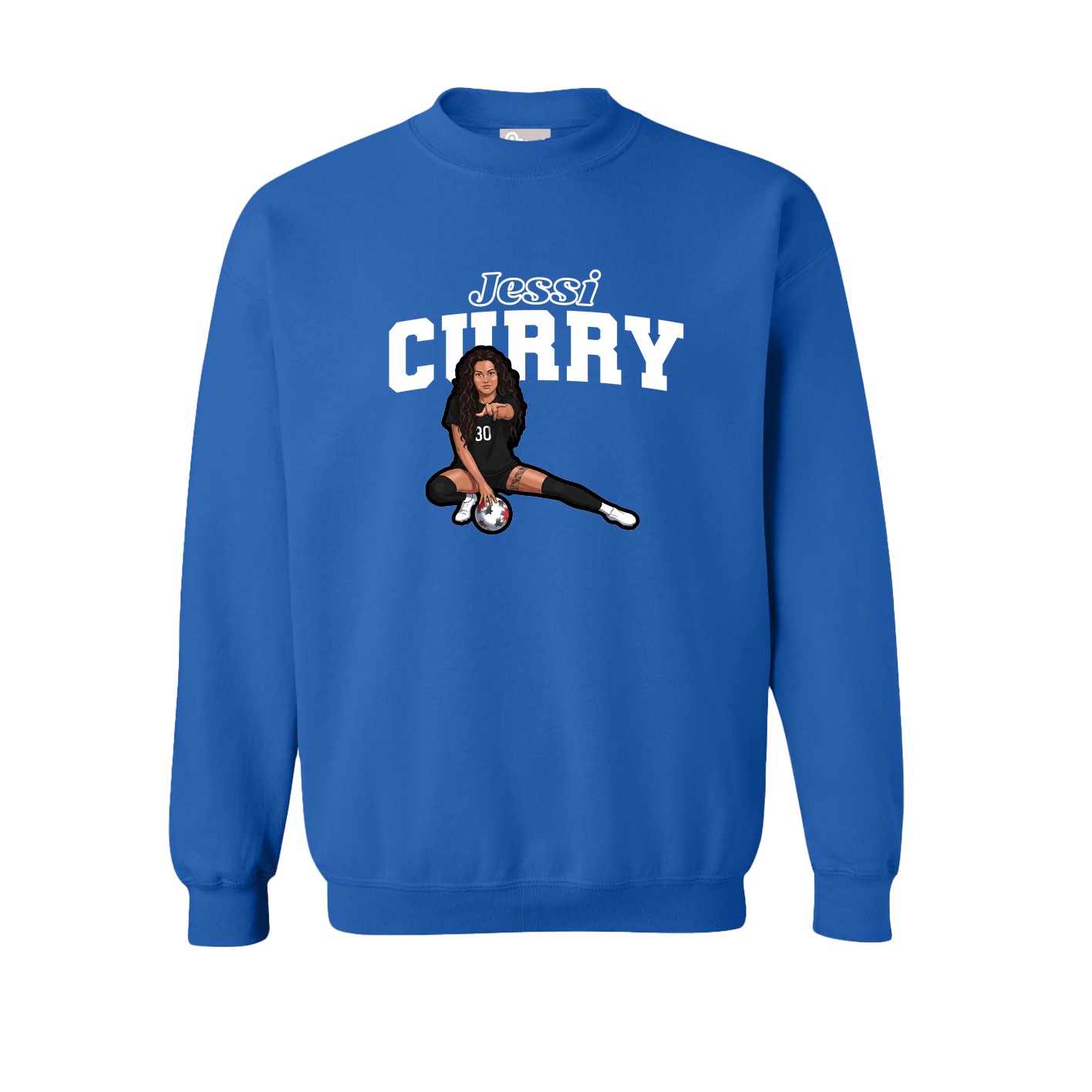 Fleece Crew — Name Arch in Royal