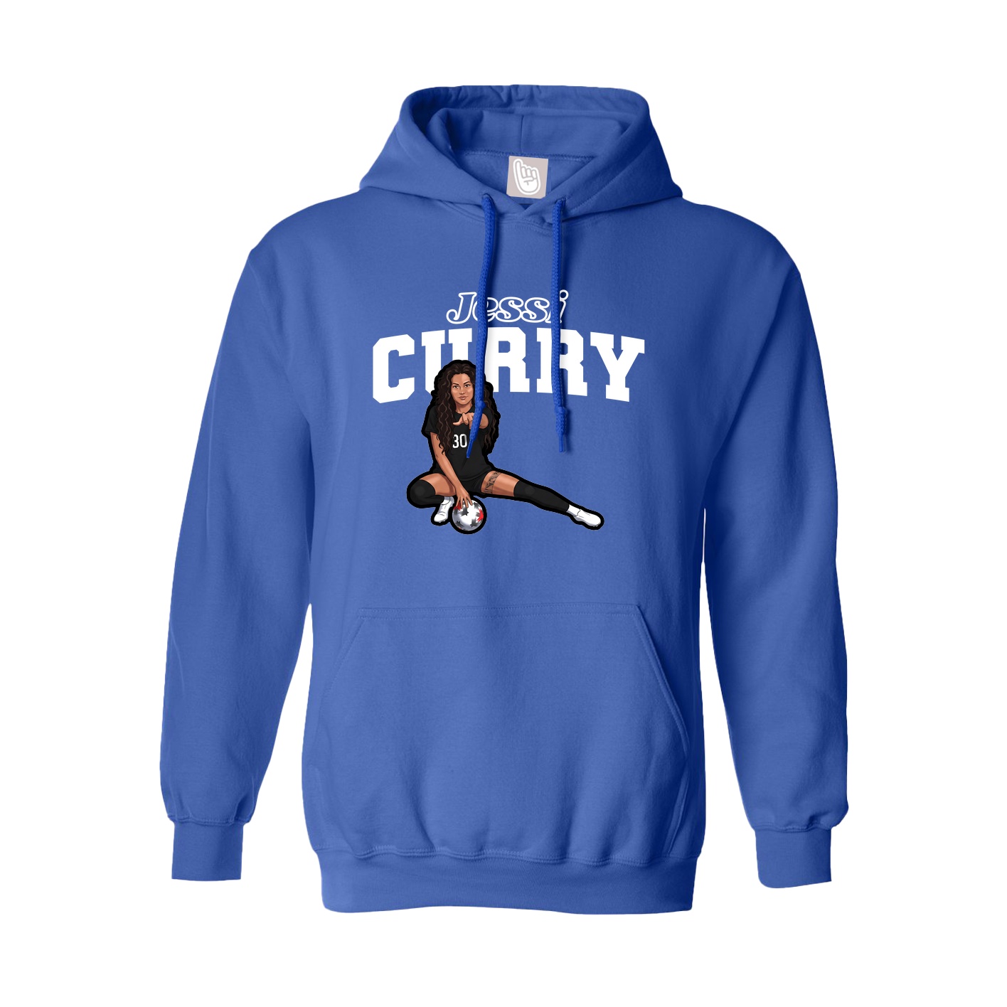 Youth Hoodie — Name Arch in Royal