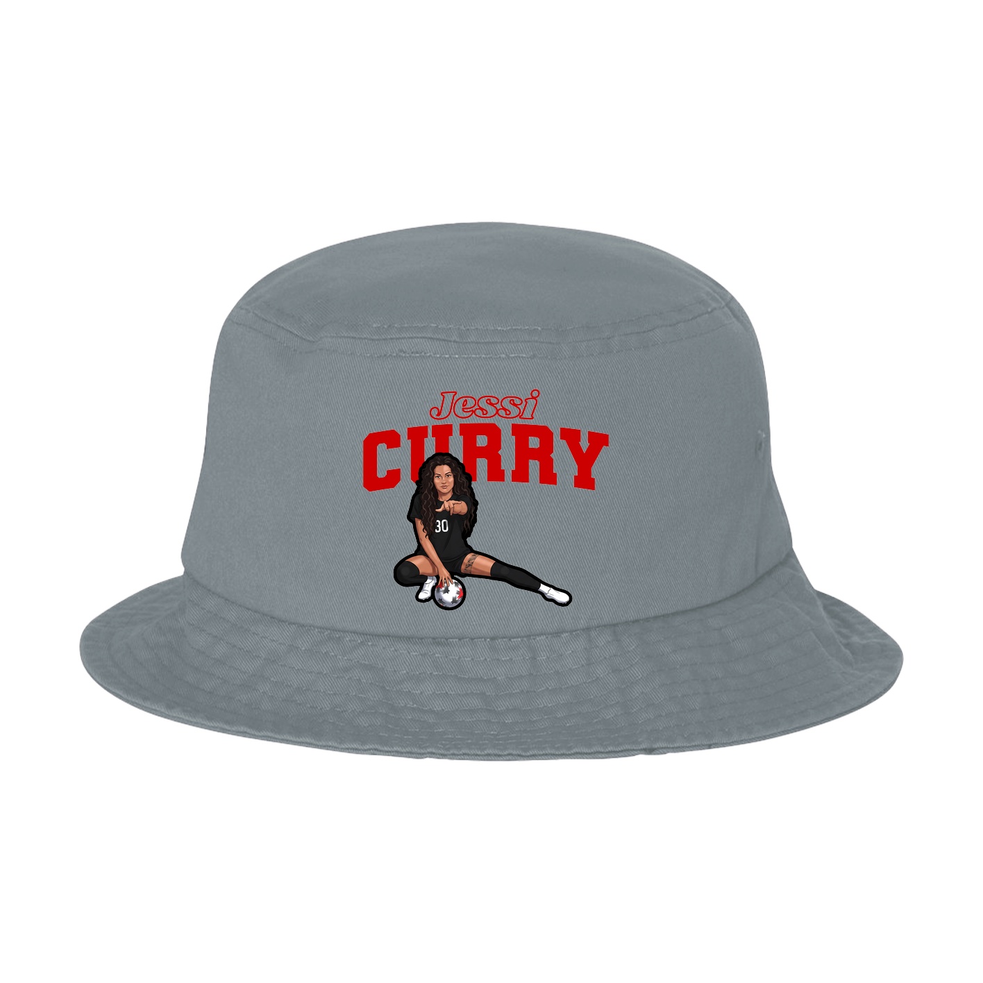 Bucket Cap — Name Arch in Grey