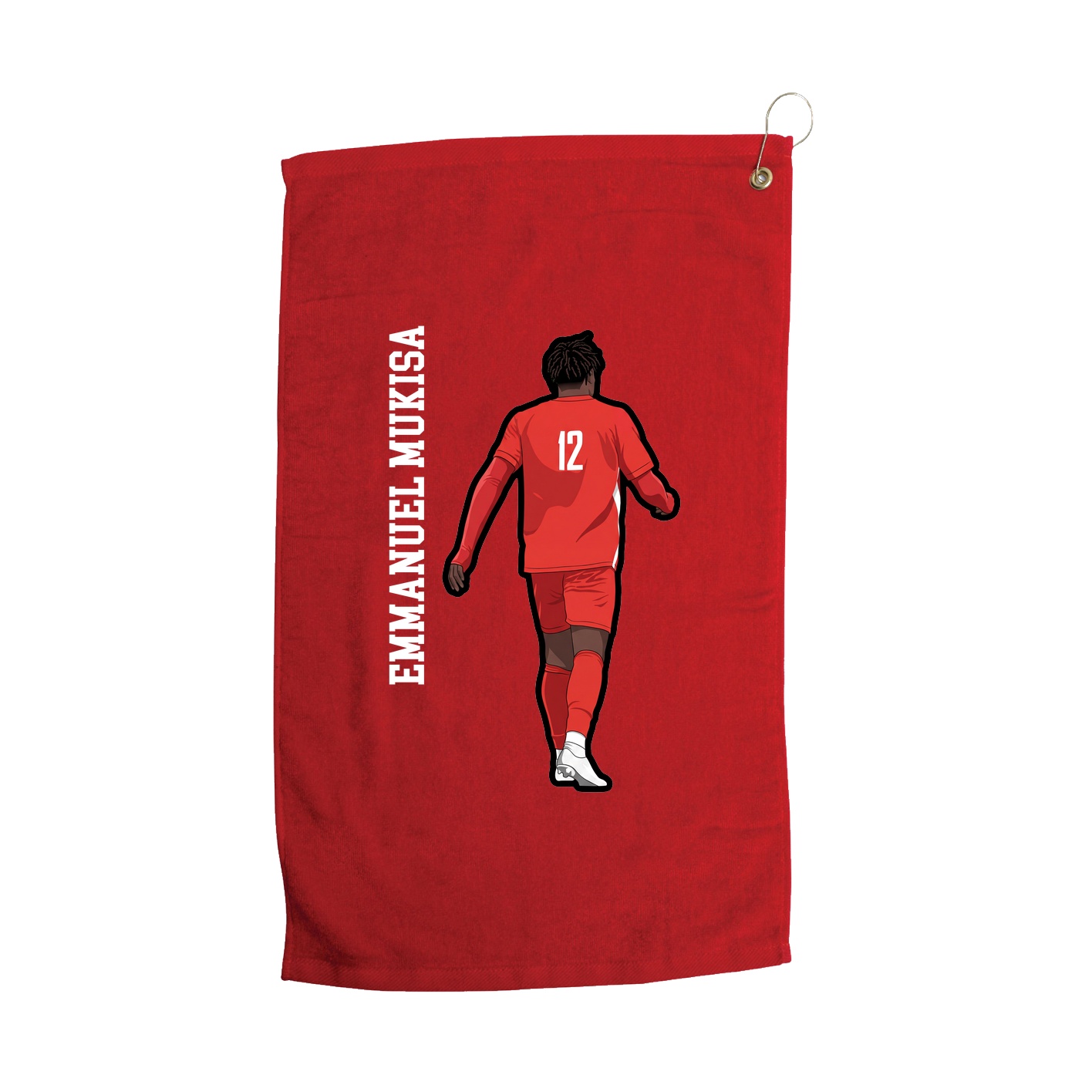 Golf Towel — Name Vertical in Red