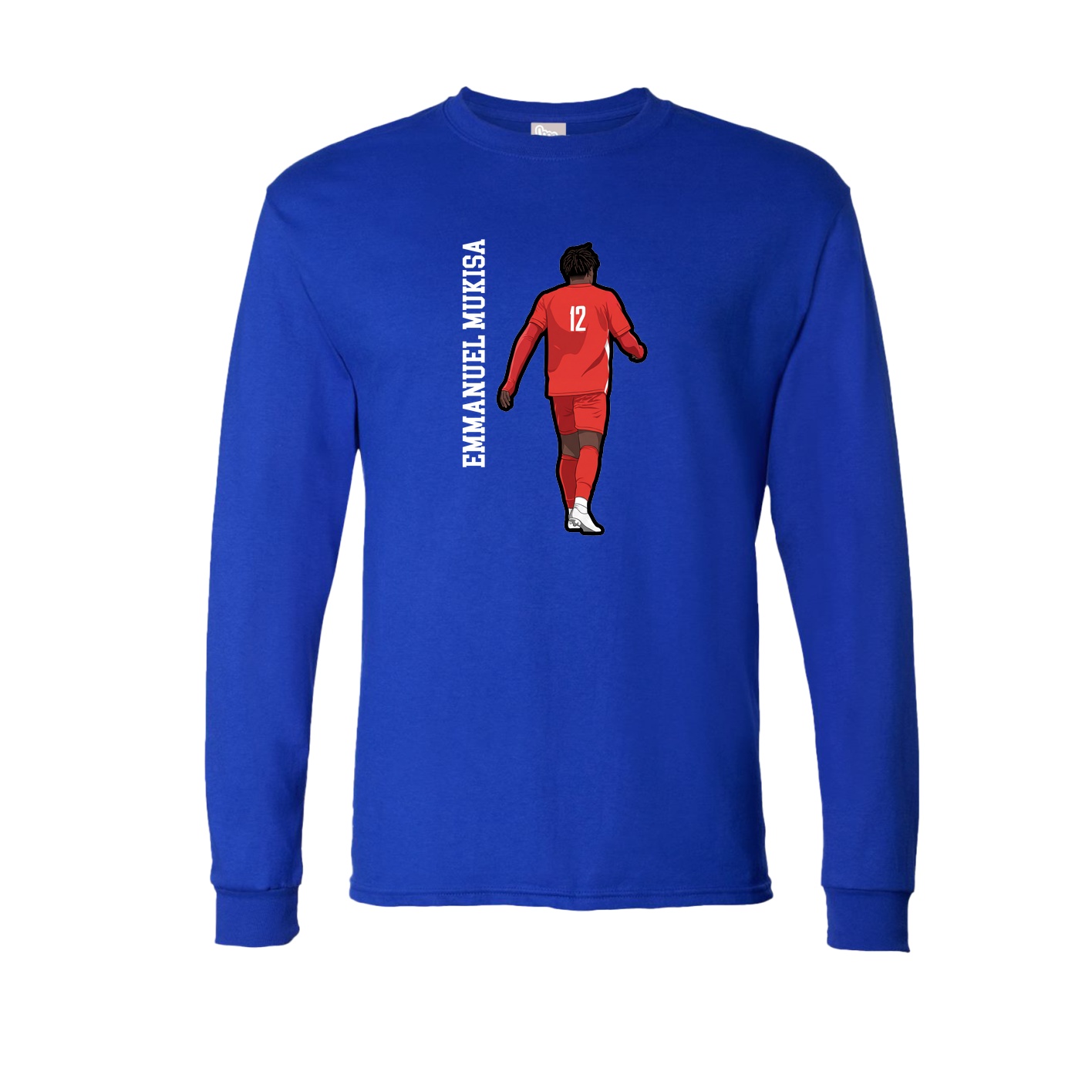 Long Sleeve Tee — Name Vertical in Royal