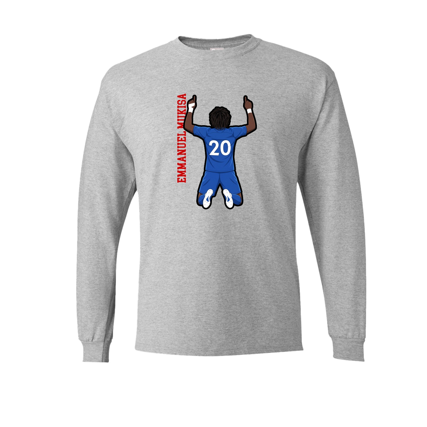 Long Sleeve Tee — Name Vertical in Grey