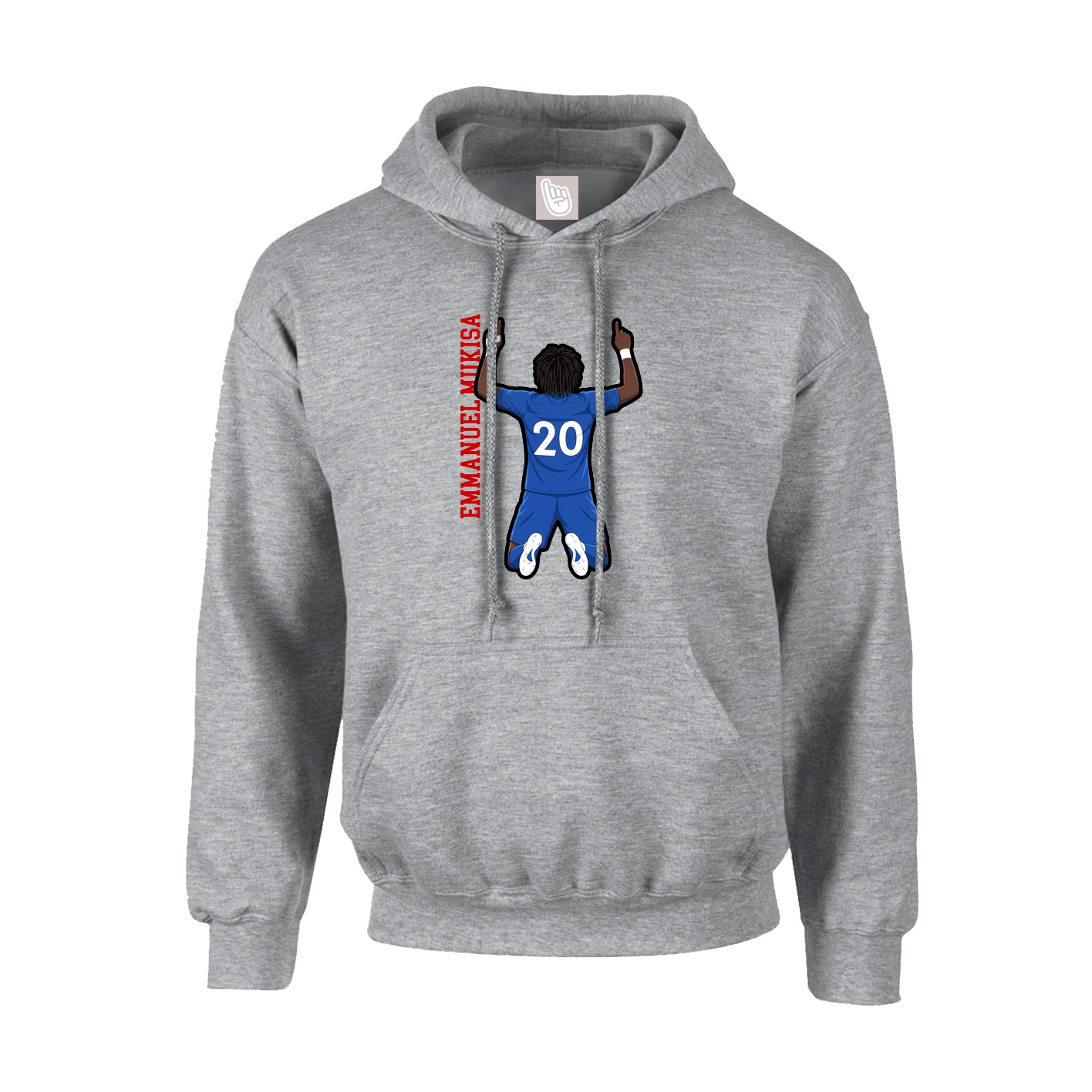 Hoodie — Name Vertical in Grey
