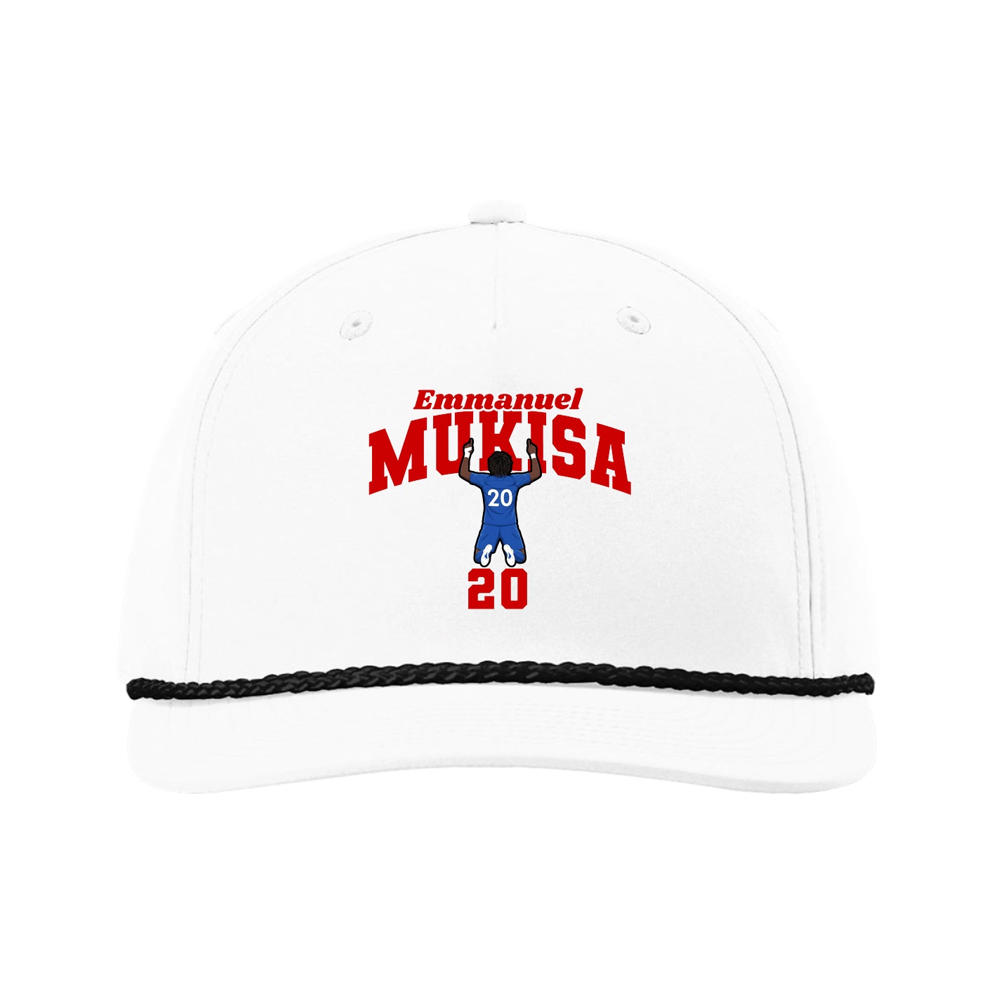 Five-Panel Classic Rope Cap — Signature Arch in White