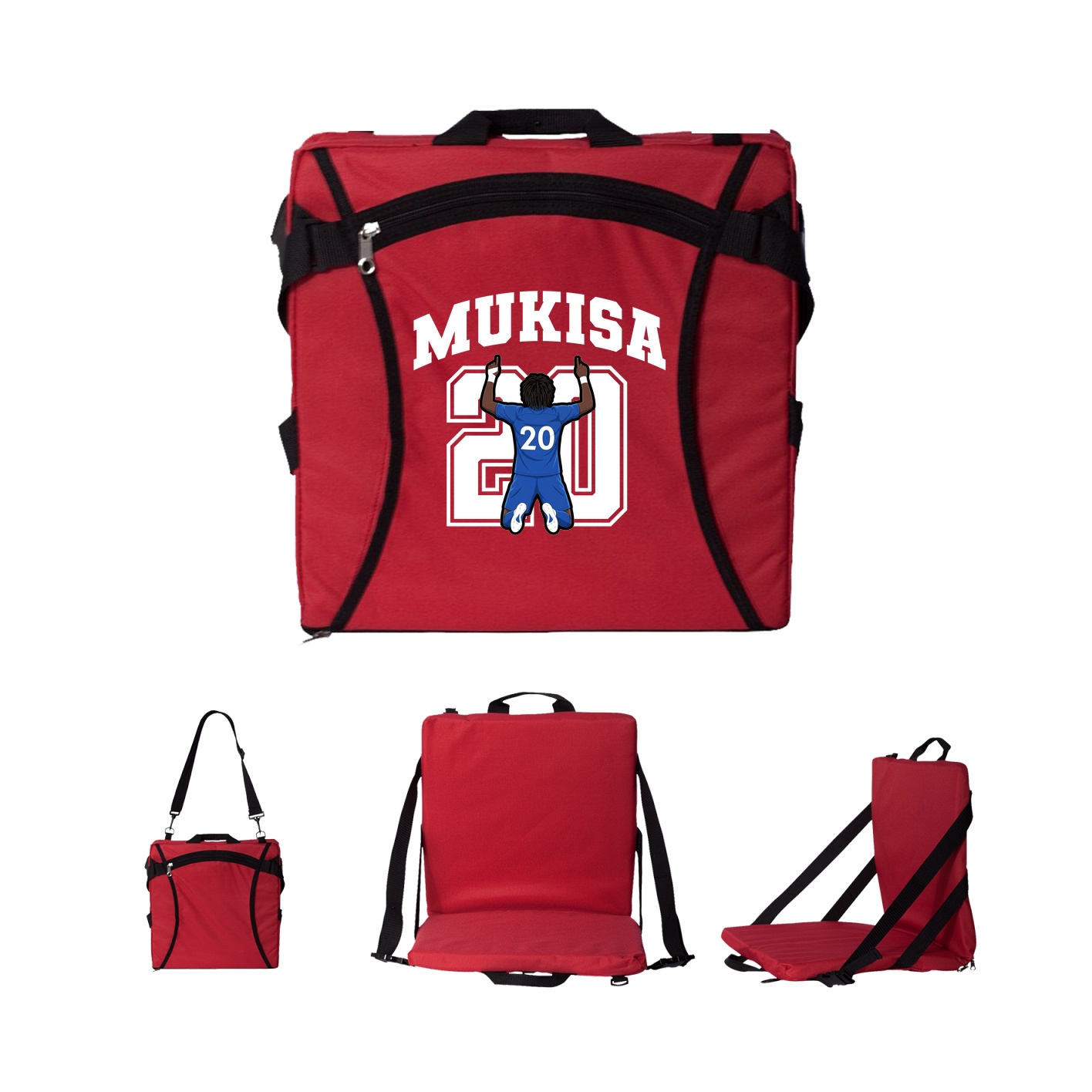 Folding Stadium Seat — Number in Red
