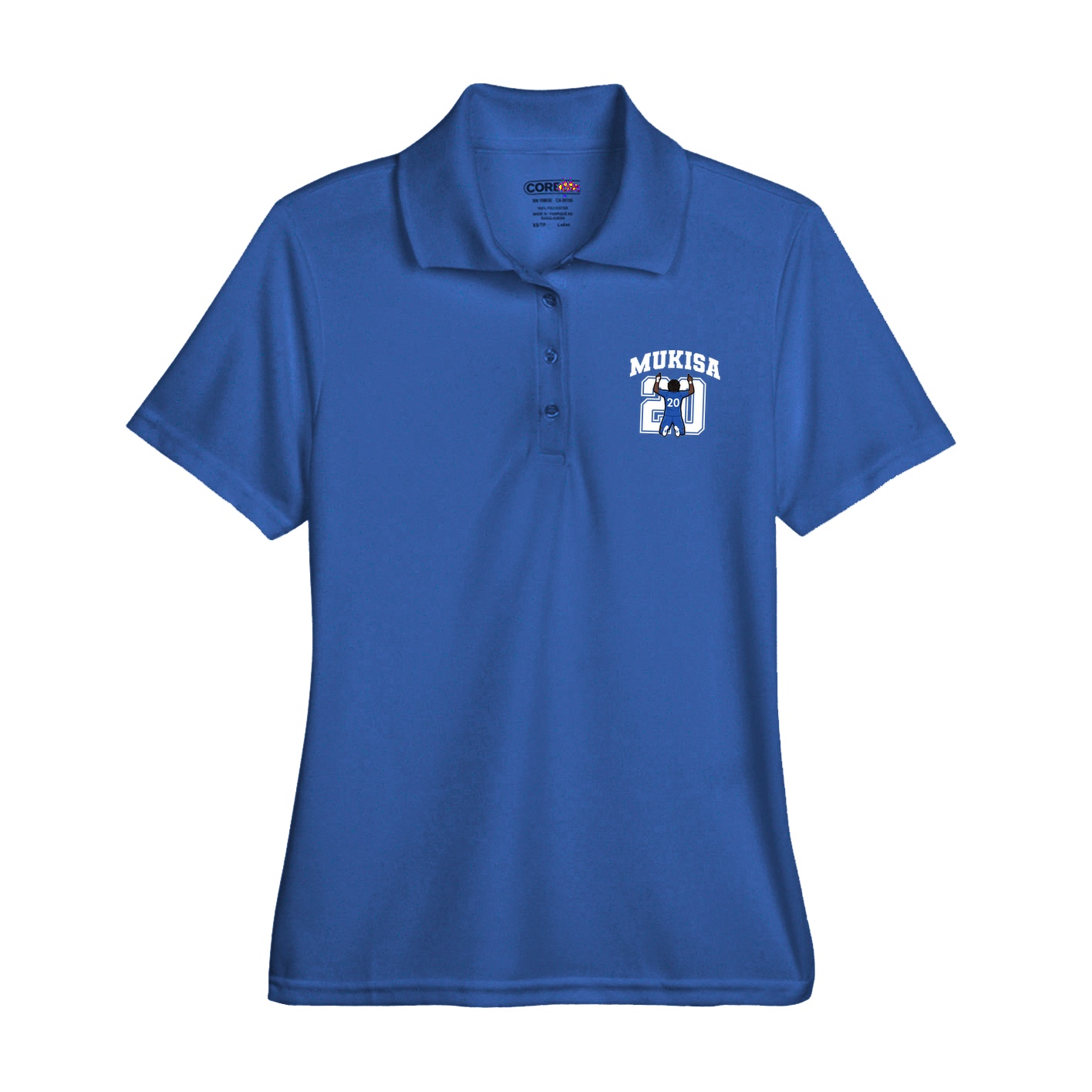 Womens Performance Polo — Number in Royal