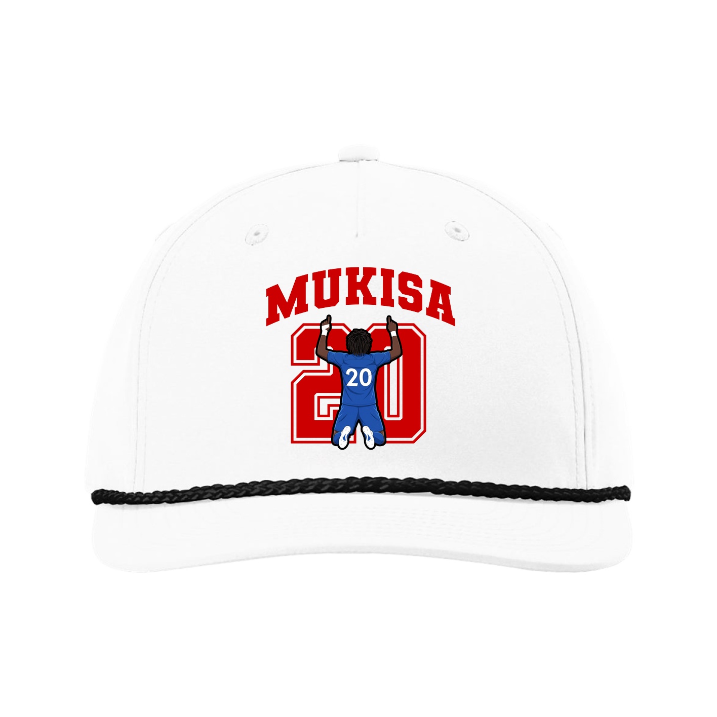 Five-Panel Classic Rope Cap — Number in White