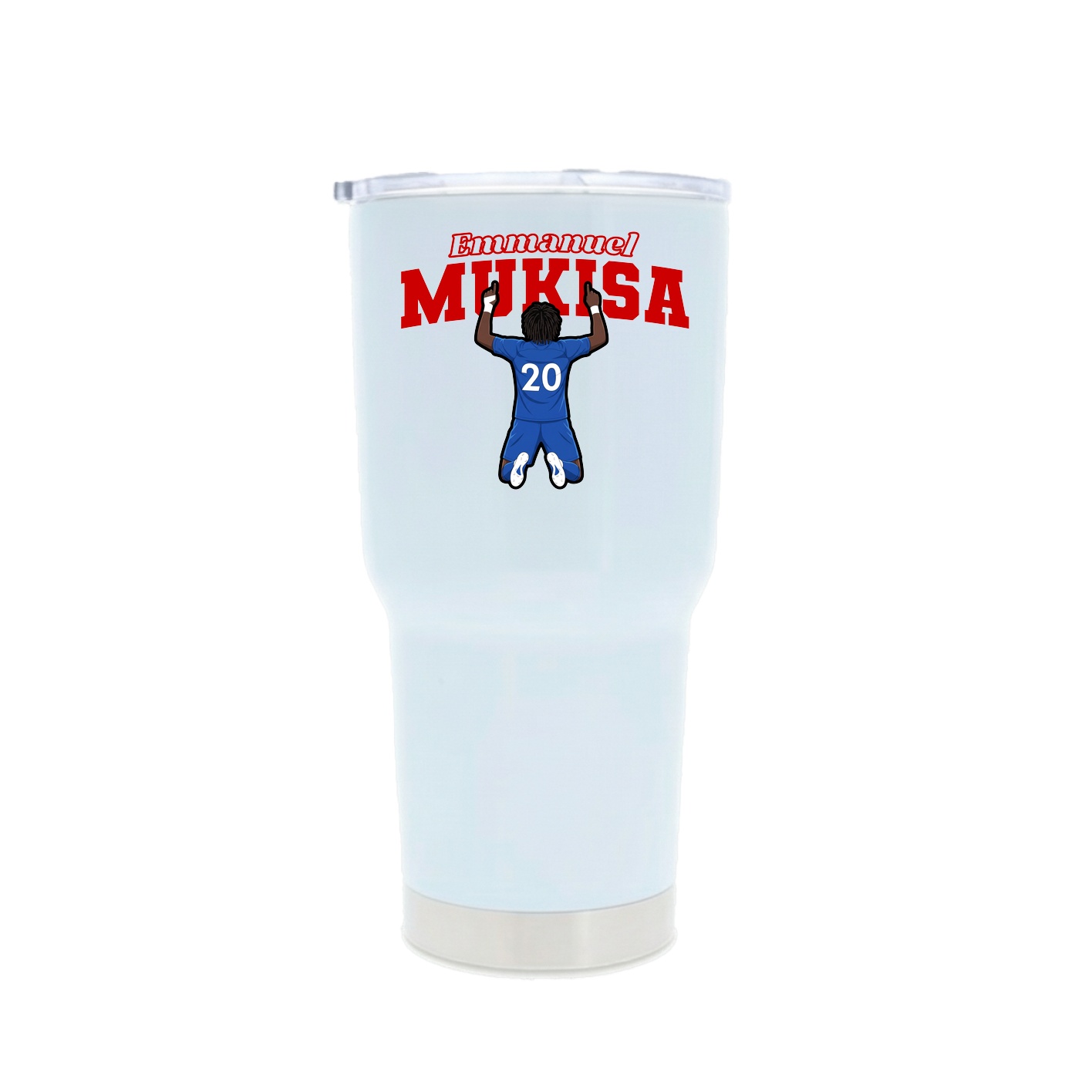 30oz Stainless Steel Tumbler — Name Arch in White