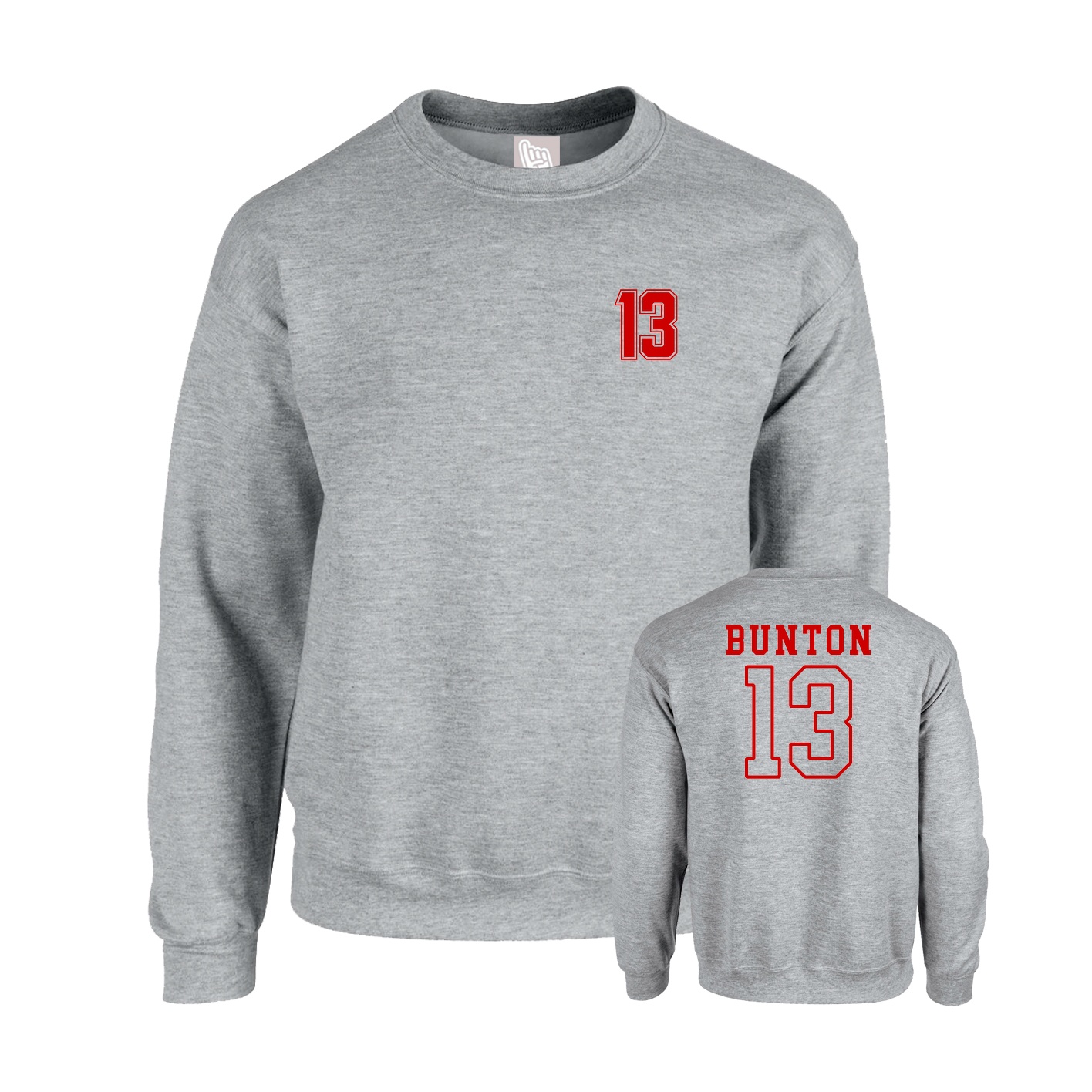 Fleece Crew — Chest Back in Grey