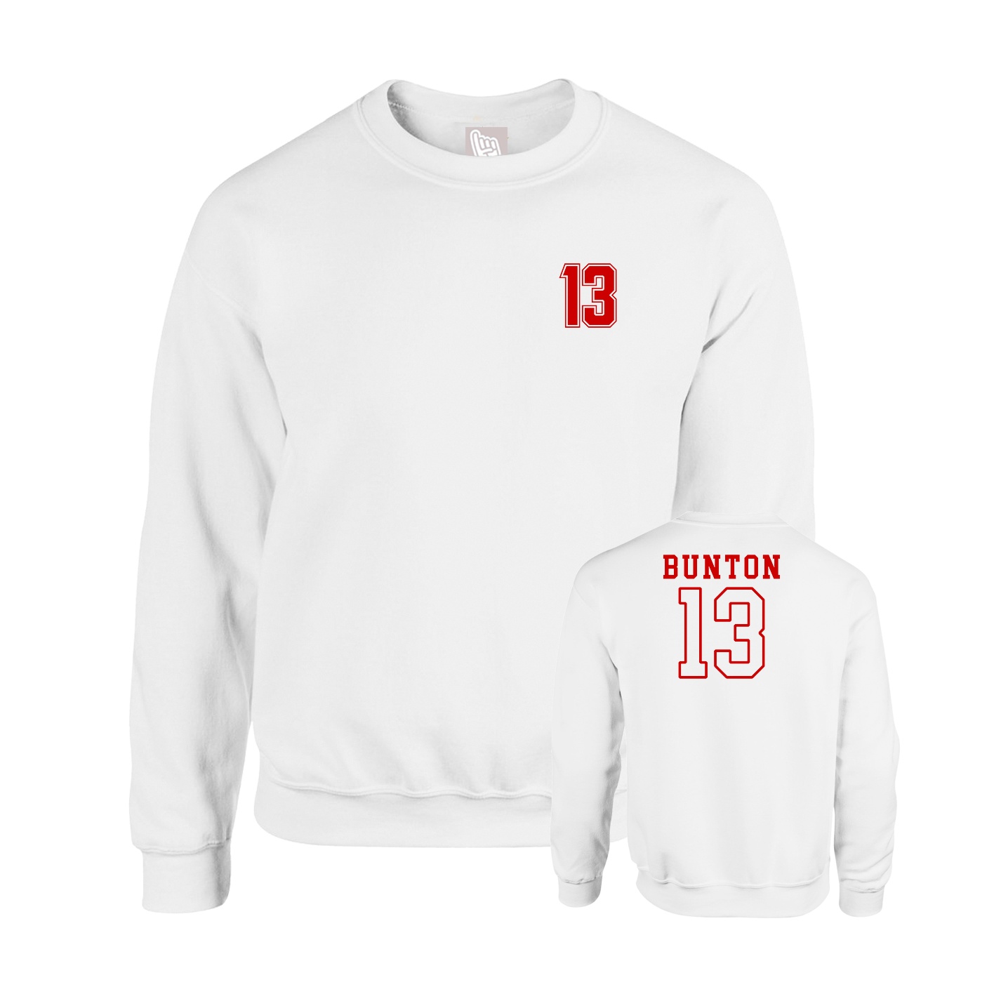 Fleece Crew — Chest Back in White
