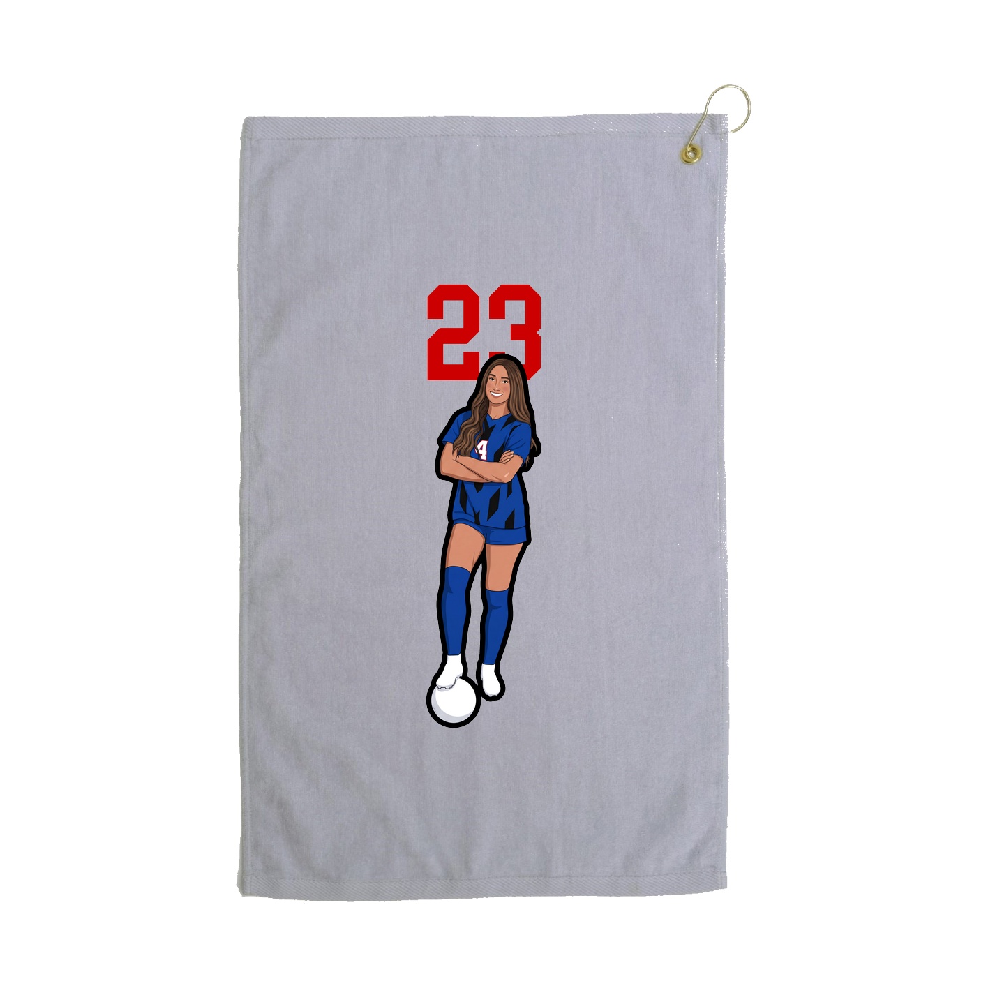 Golf Towel — Number Top in Grey