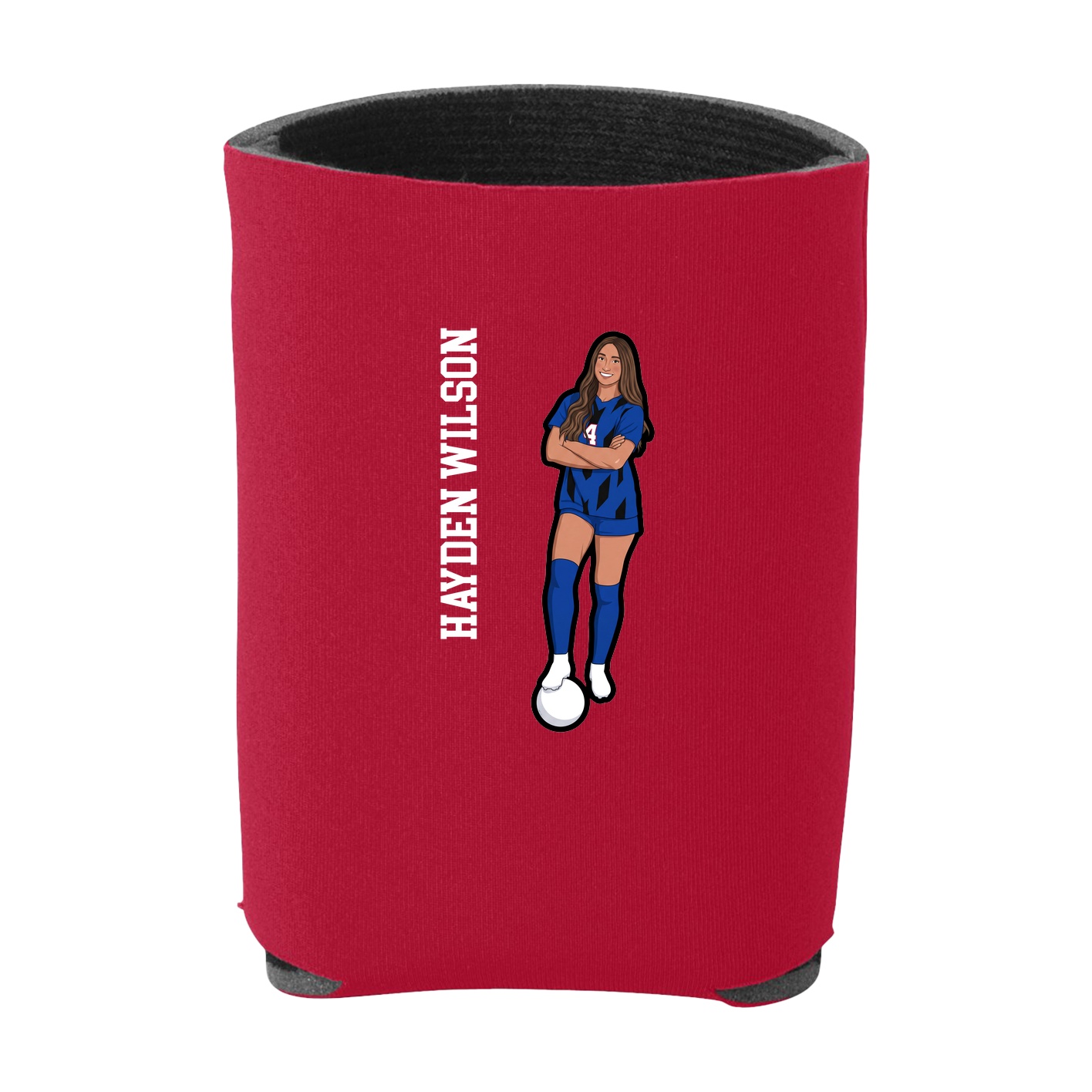 Can Holder — Name Vertical in Red