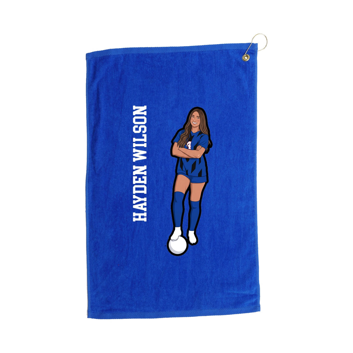 Golf Towel — Name Vertical in Royal
