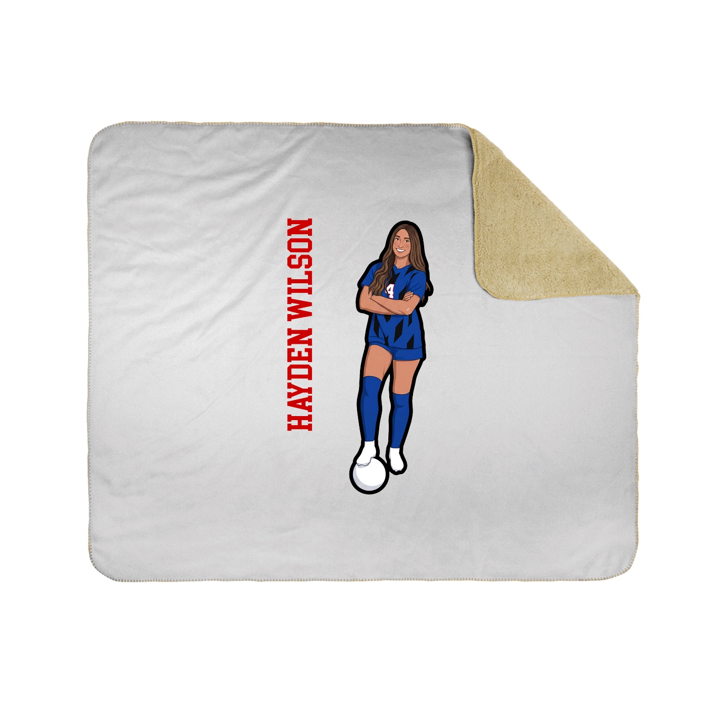 Throw Blanket — Name Vertical in White