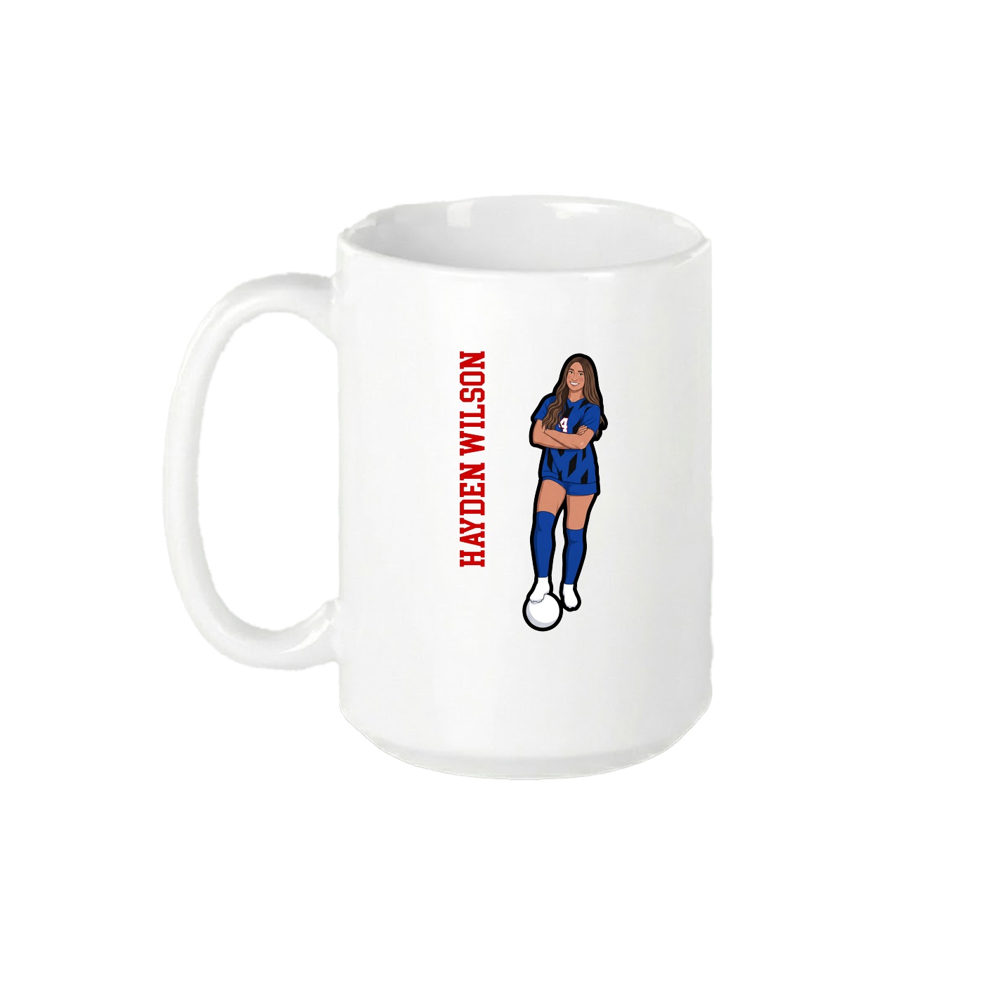 15oz Coffee Mug — Name Vertical in White