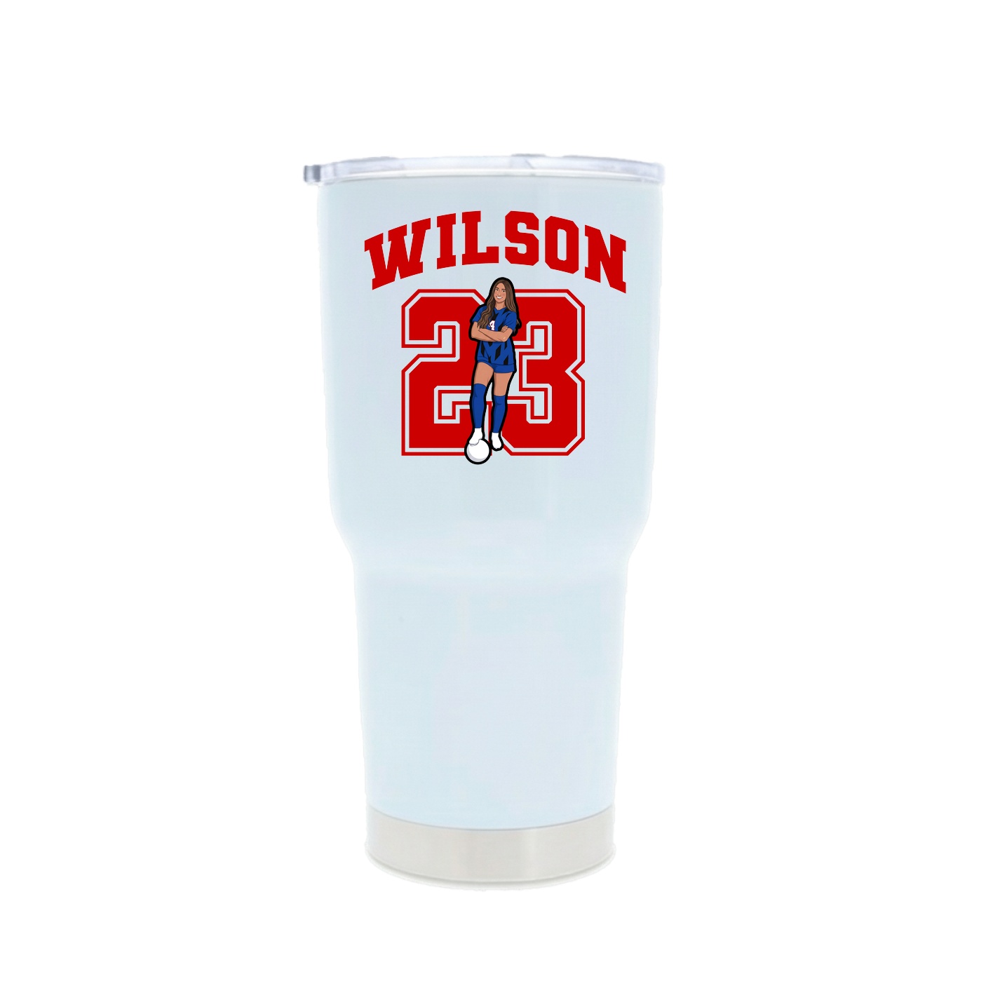 30oz Stainless Steel Tumbler — Number in White
