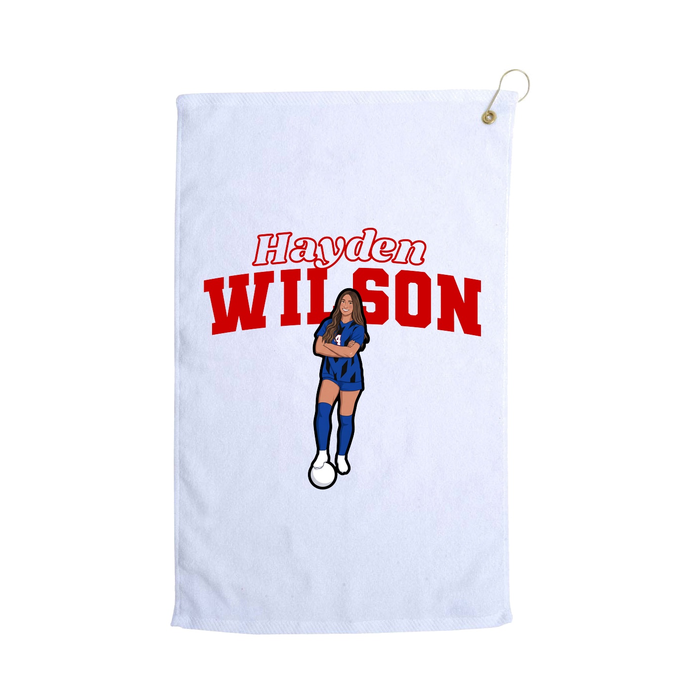Golf Towel — Name Arch in White