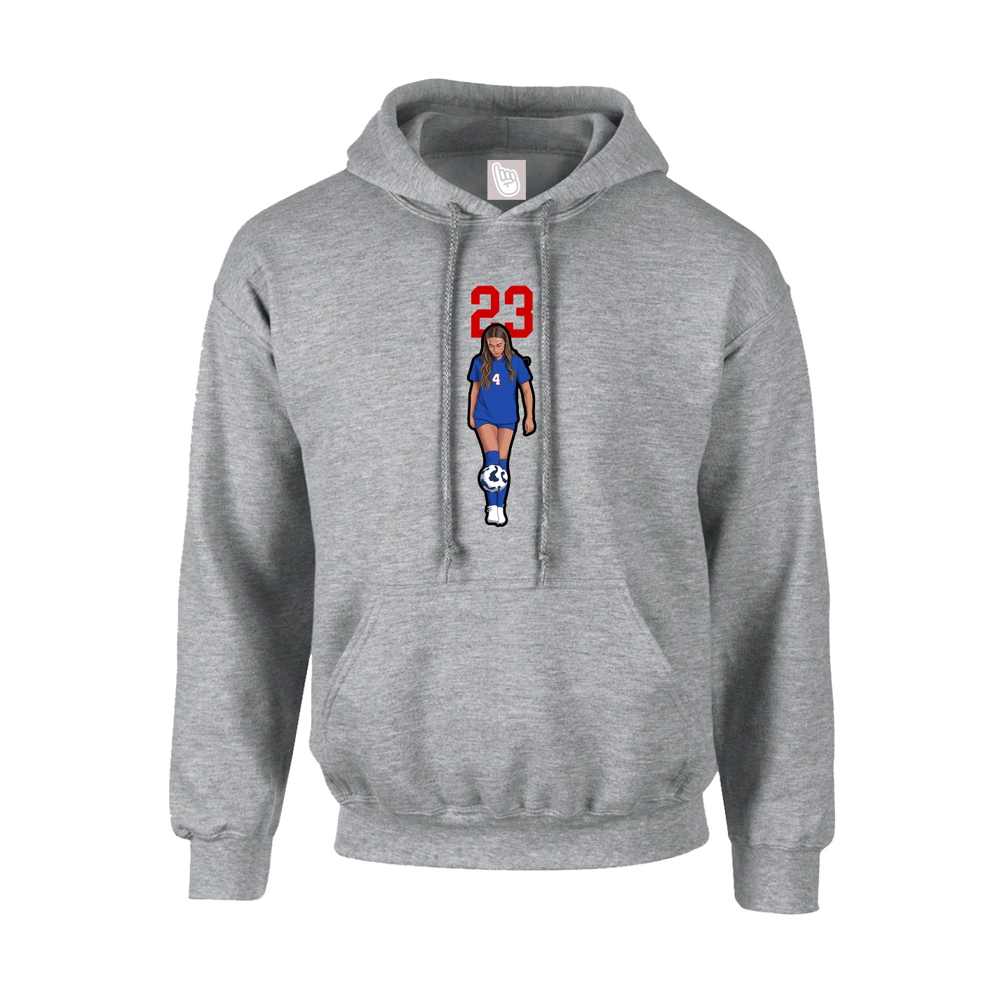 Hoodie — Number Top in Grey