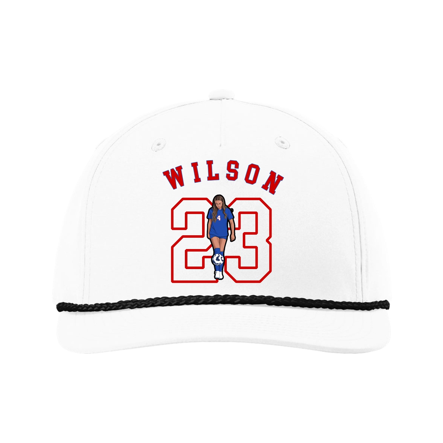 Five-Panel Classic Rope Cap — Shirsey Arch in White