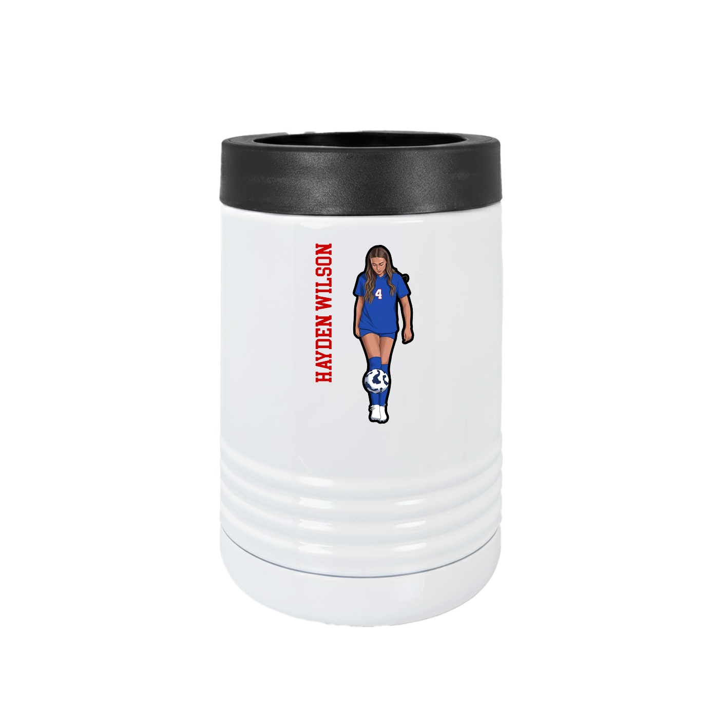 Beverage Holder — Name Vertical in White