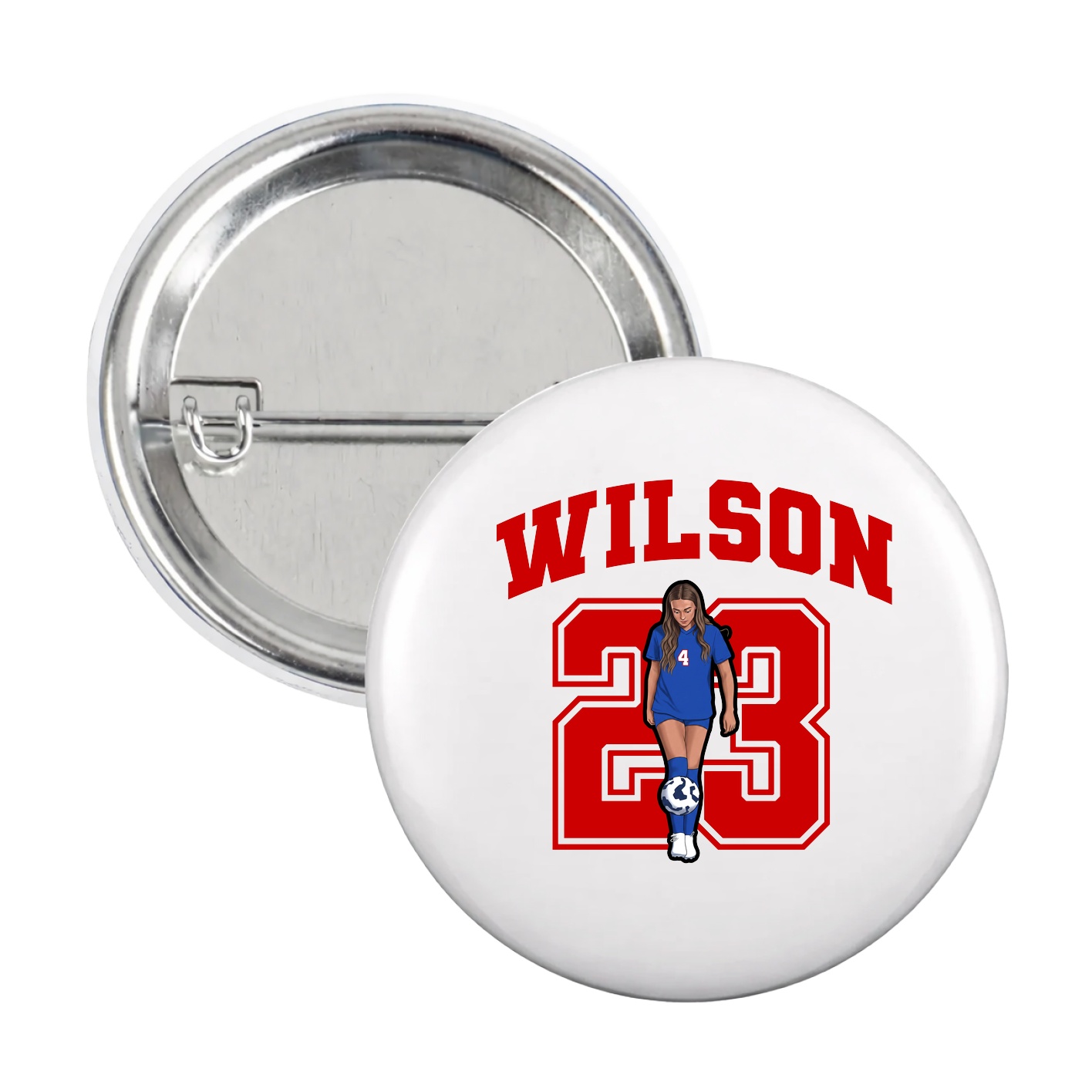 Game Day Button — Number in White