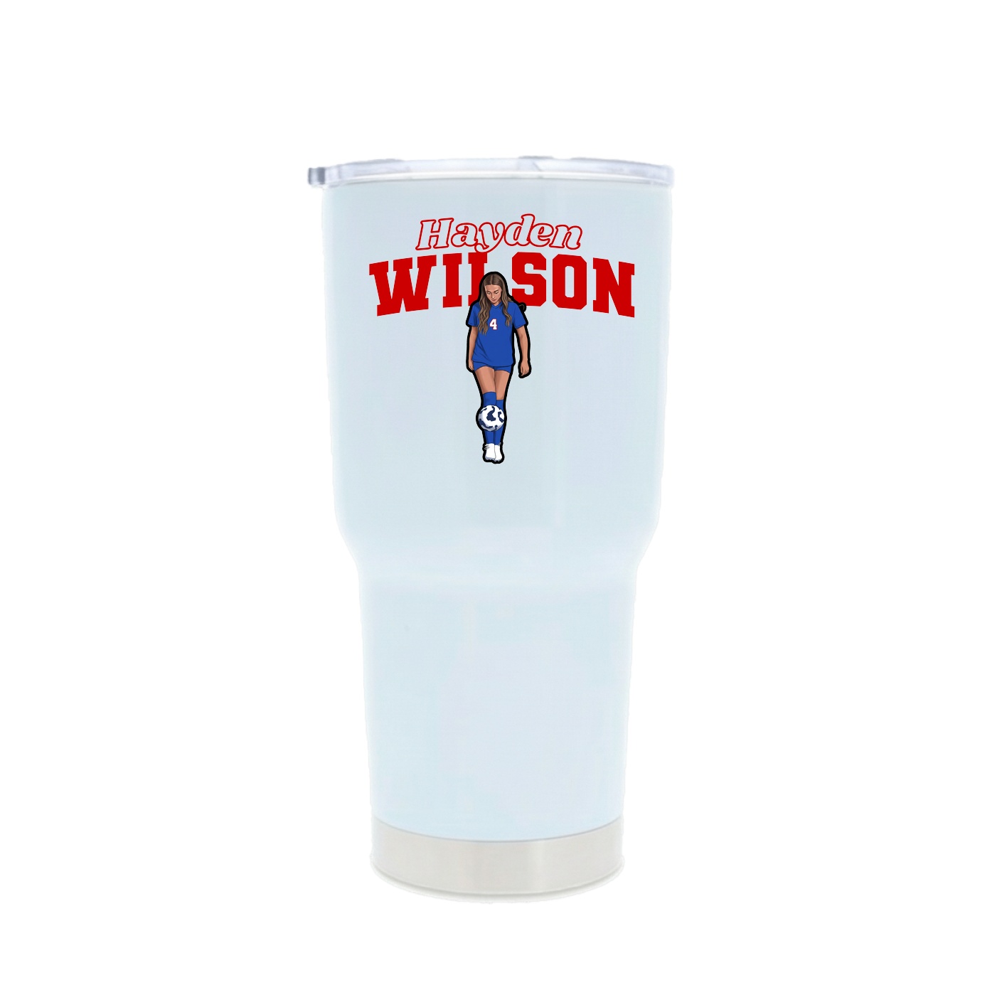 30oz Stainless Steel Tumbler — Name Arch in White