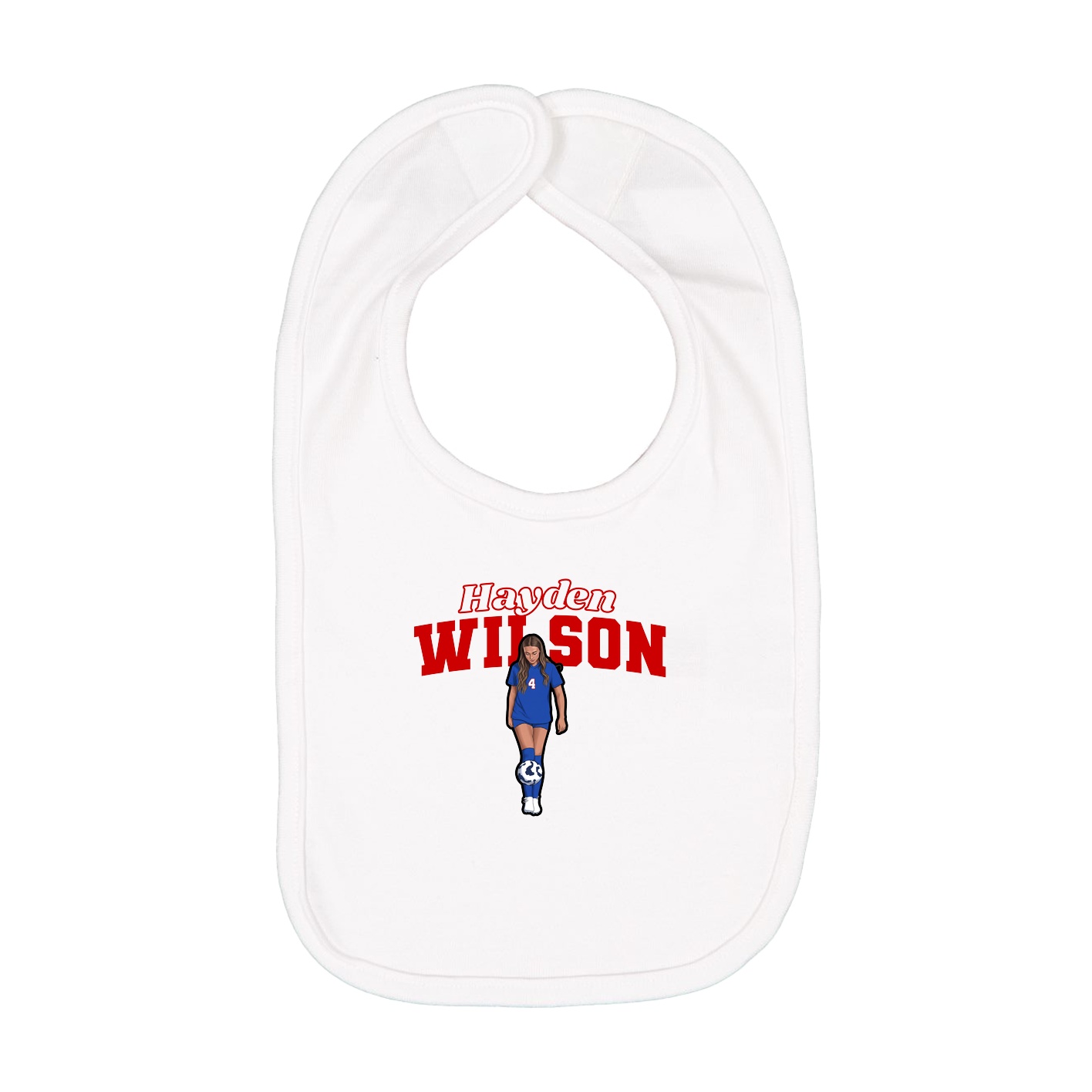 Infant Bib — Name Arch in White